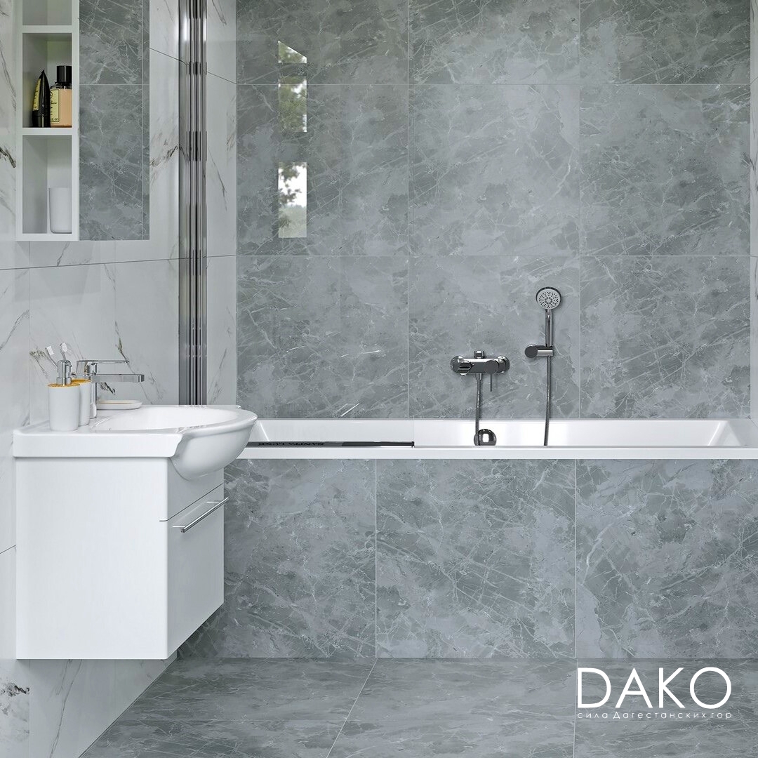 Изображение товара Керамогранит Dako Liberty E-3017-MR 60x60 см серый / серебристый для стен и полов морозостойкий