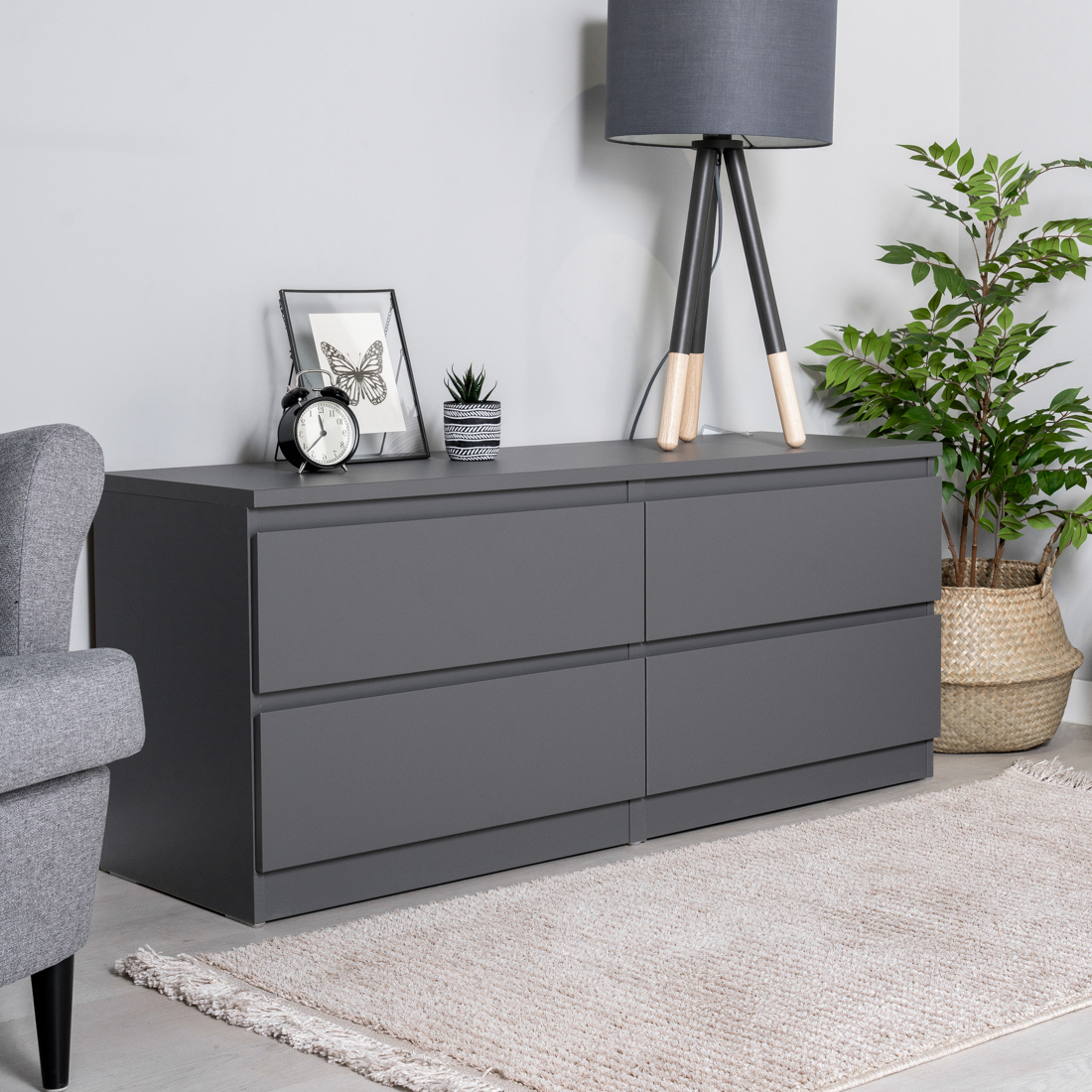 Изображение товара Тумба под телевизор Гуд Лакк Кастор 129.7х54.2х39.6 см серый минимализм