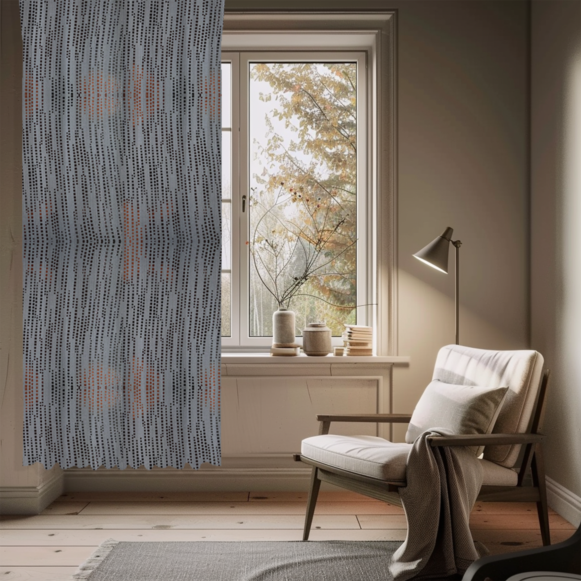 Изображение товара Штора на ленте Дождь 200x280 см цвет серый