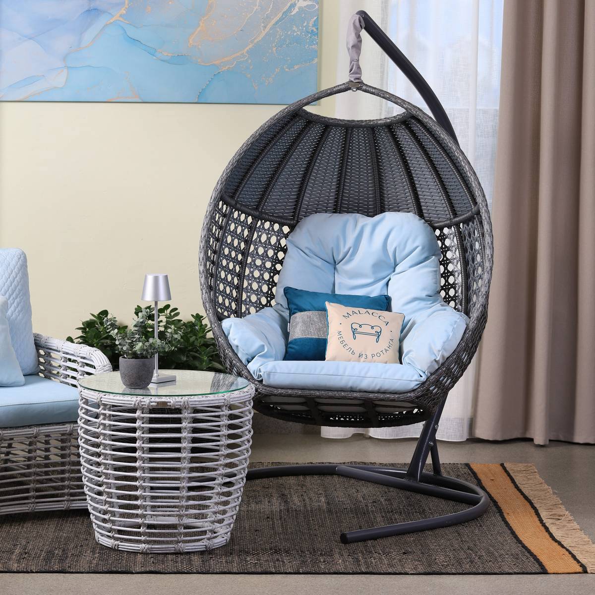 Изображение товара Кресло подвесное Malacca Авиано одноместное с подушкой, Россия