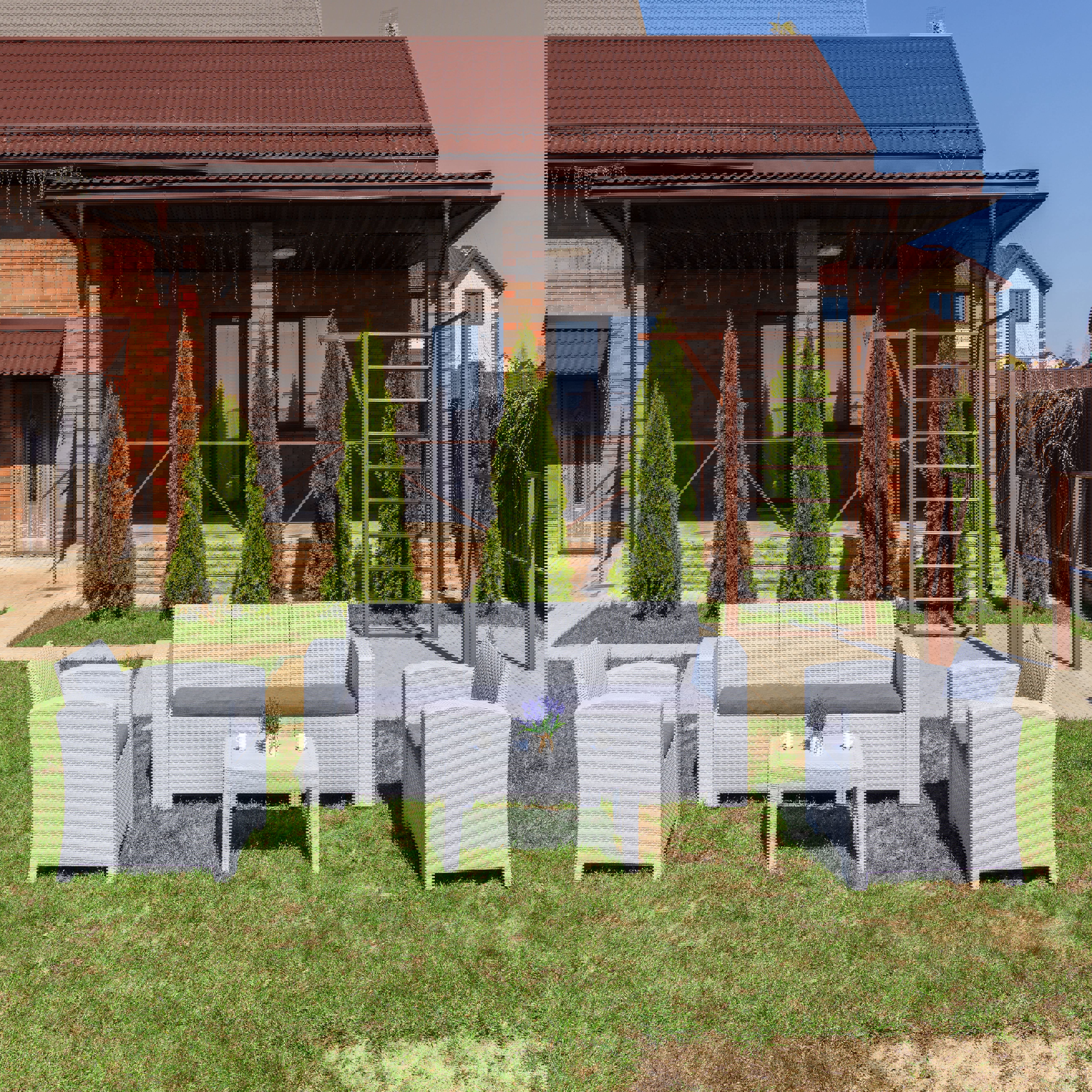 Изображение товара Набор садовой мебели Royal family Lana Lux M 4 предмета серый пластик комфорт