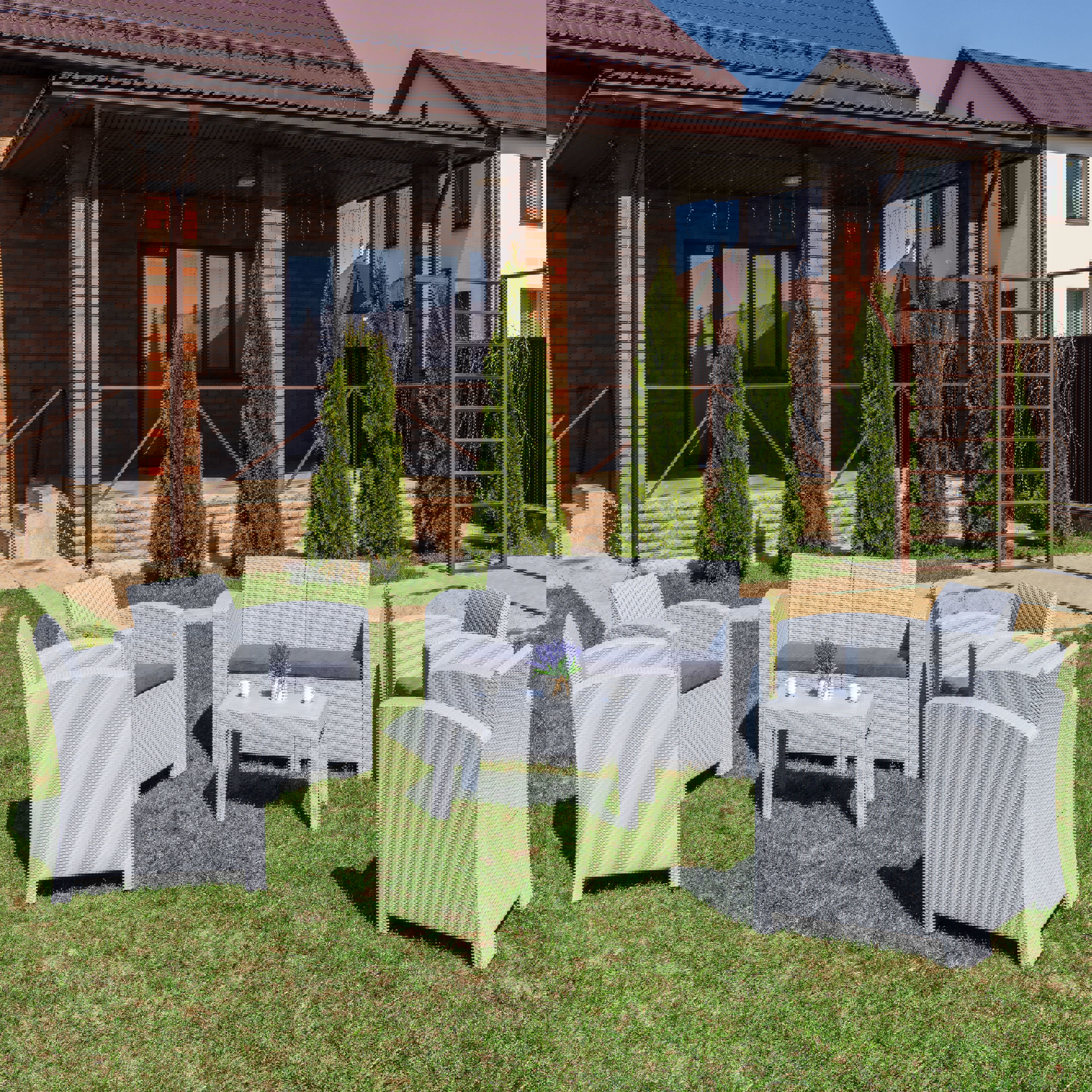 Изображение товара Набор садовой мебели Royal Family Lana Lux L 6 предметов серый пластиковый комплект для отдыха