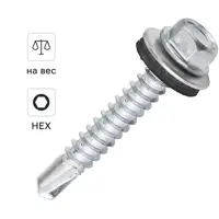 Изображение товара Саморезы кровельные по металлу DILWIS с пресс-шайбой 5.5x38 мм на вес