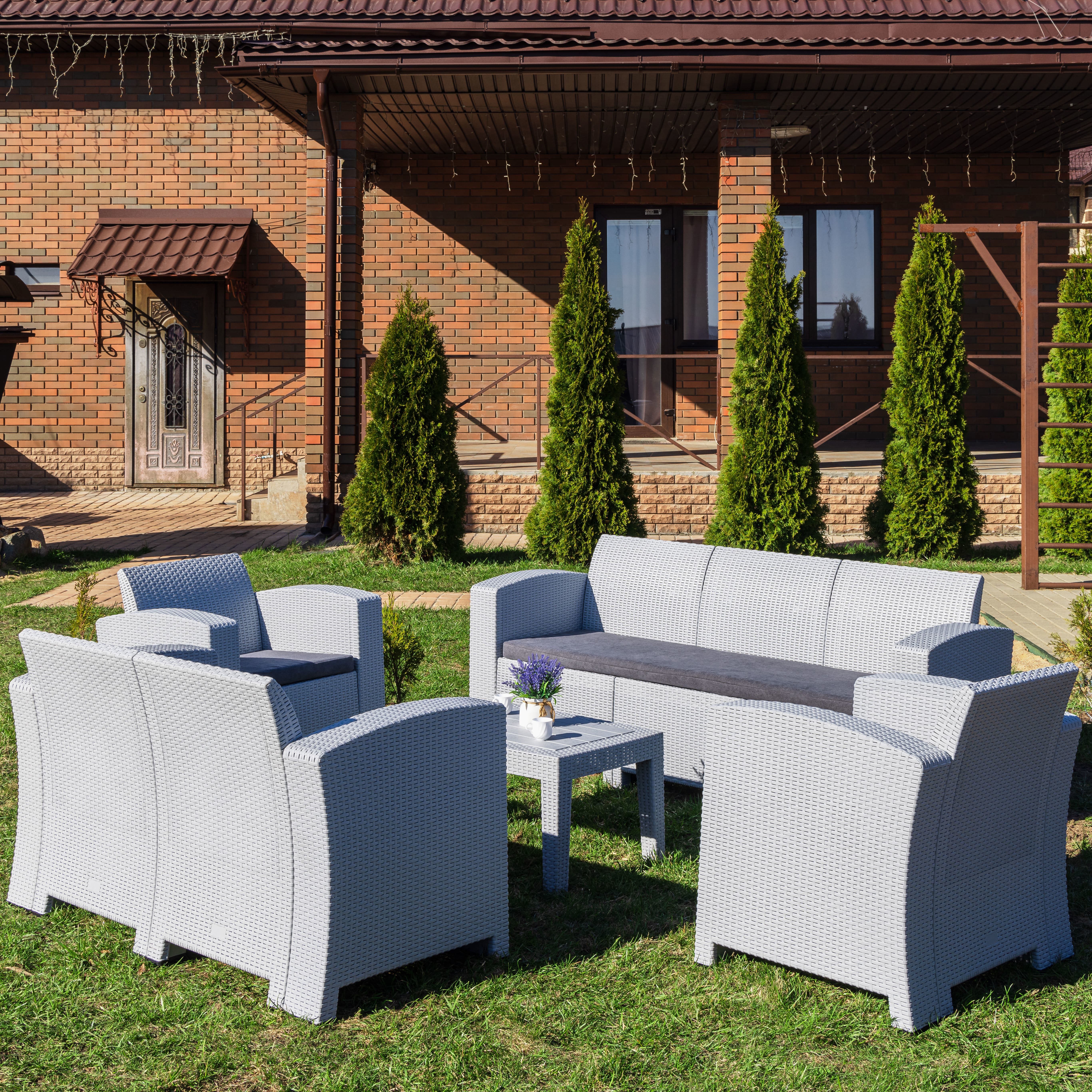 Изображение товара Набор садовой мебели Royal Family Grand Lana Lux L 5 предметов светло-серый