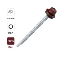 Изображение товара Саморезы кровельные по дереву DILWIS 4.8x64 мм RAL 3005 с буром