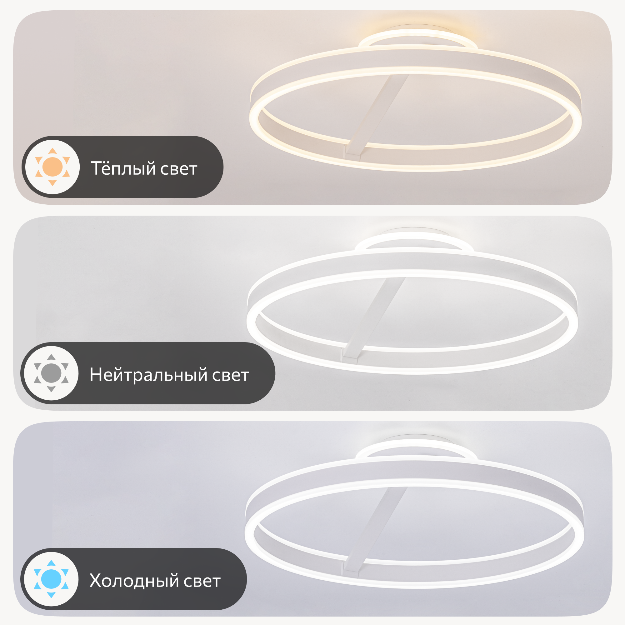 Изображение товара Современная светодиодная люстра Citilux Дуэт с пультом управление 23 м² белый