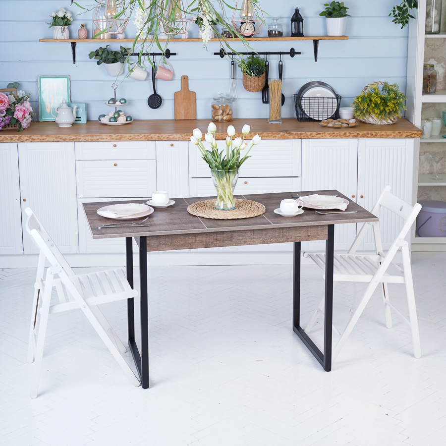 Изображение товара Кухонный стол прямоугольный Frenesie 100x100 см лдсп цвет дуб коми