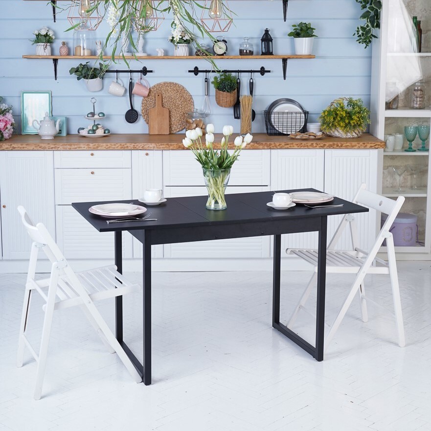 Изображение товара Кухонный стол прямоугольный Frenesie 100x100 см лдсп цвет черный лофт