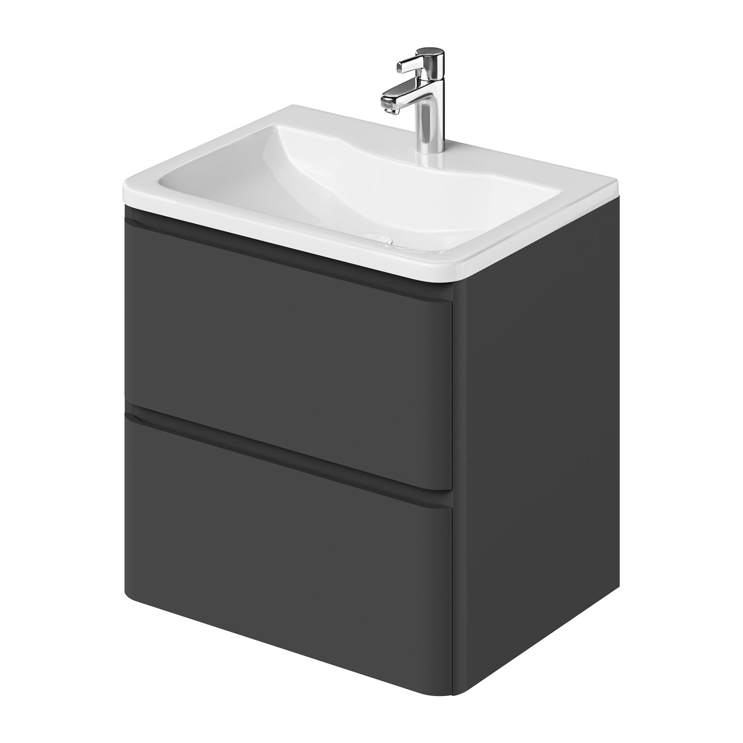 Изображение товара Подвесная тумба под раковину Итана 59.4см с умывальником из искусственного камня