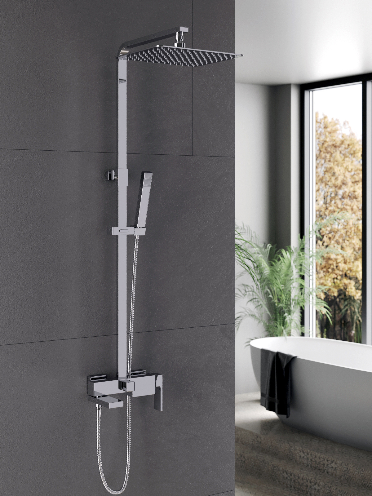 Изображение товара Душевая система TOPLINE by Agger TL2893300 с однорычажным смесителем для ванны/душа цвет хром