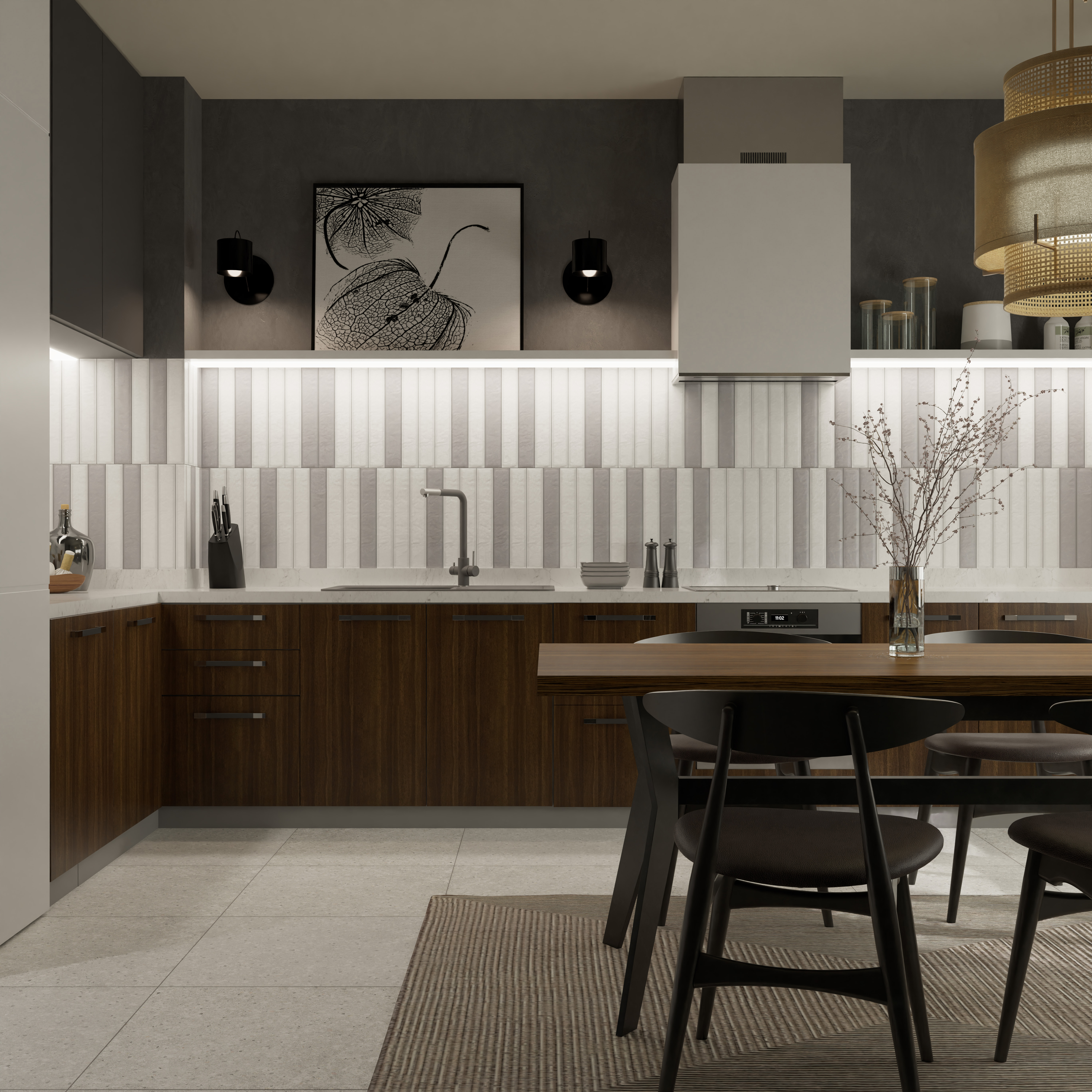 Изображение товара Плитка настенная Керамин Наполи 1 40x6.4 см матовая серо-бежевый