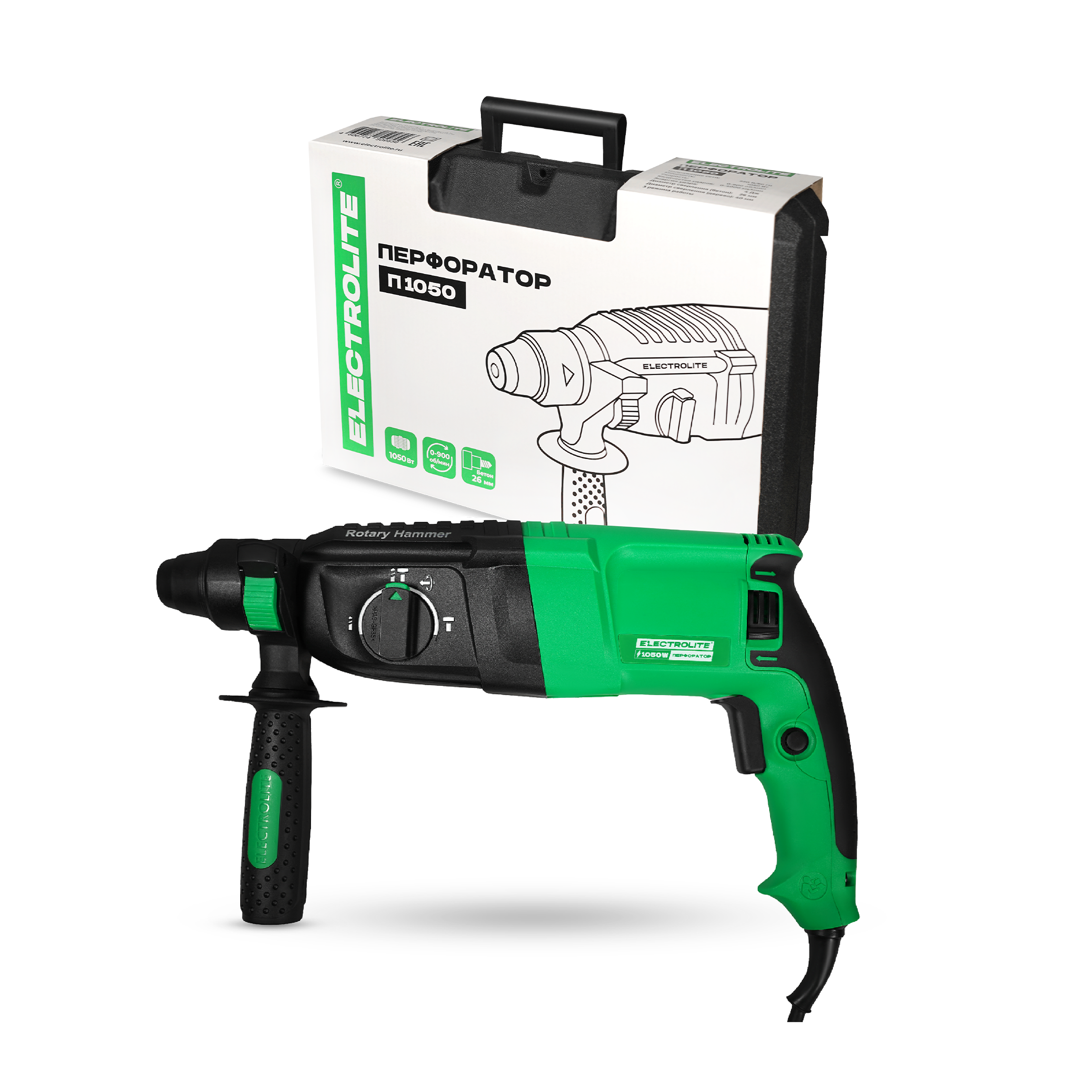 Изображение товара Перфоратор электрошнуровой ELECTROLITE П 1050, 1050 Вт, 4 Дж, SDS Plus
