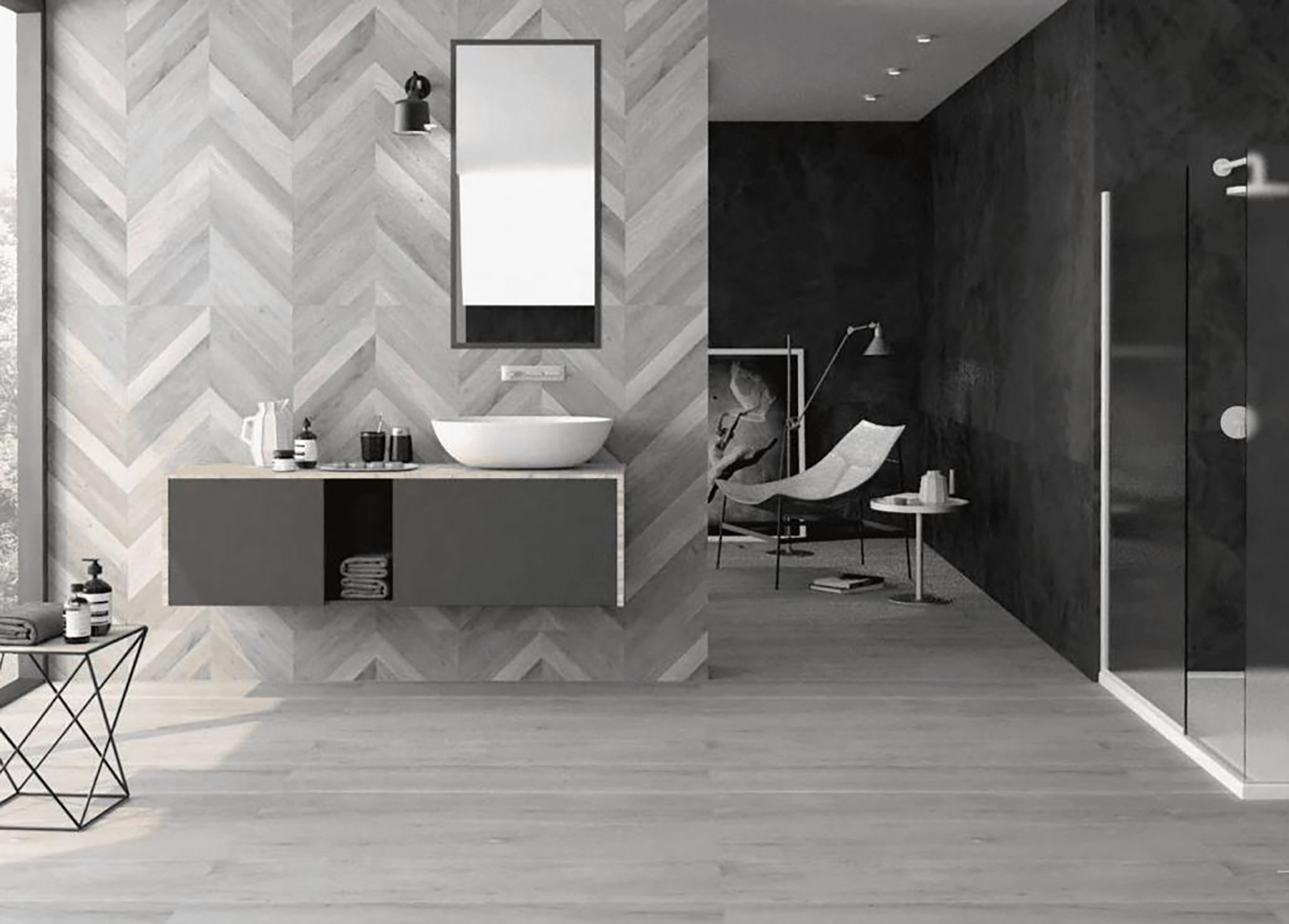 Изображение товара Керамогранит КЕРАМОПРО Alder Décor Gray Rustic 60x120 см для внутренней и наружной отделки