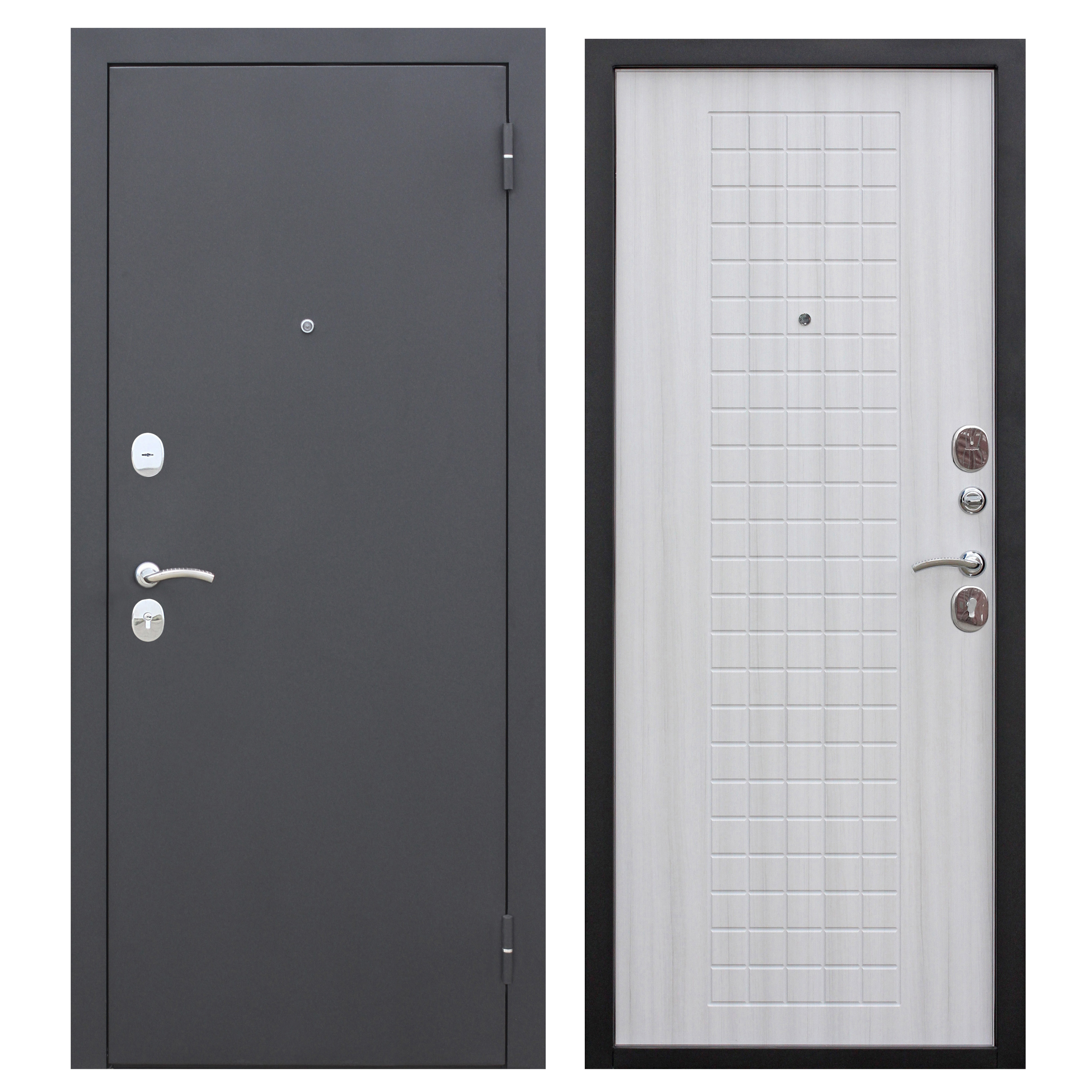 Изображение товара Foreman-f8: входная дверь 205x86 см, черный шелк/сандал белый | 2 замка, 60 мм толщина