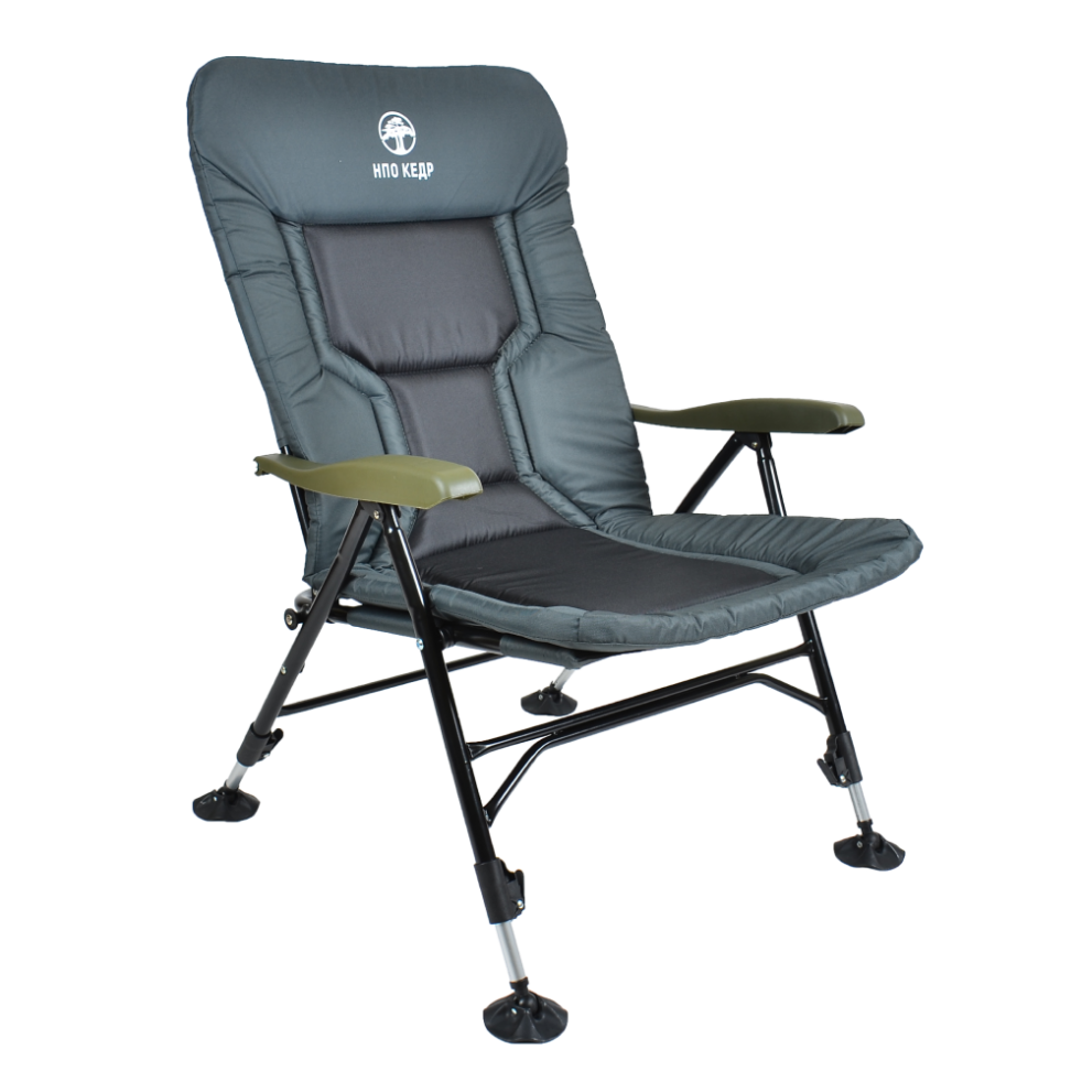 Изображение товара Карповое складное кресло Кедр Люкс 150 кг, регулируемая спинка, черное