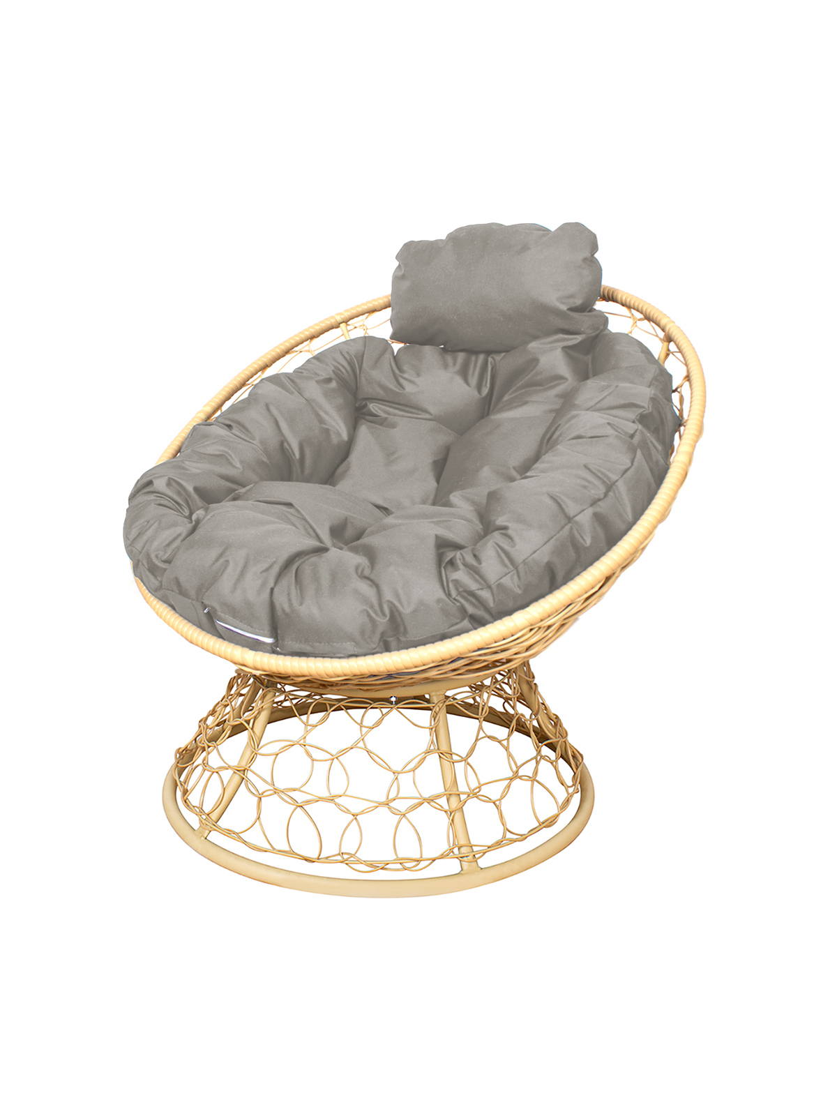 Изображение товара Кресло садовое с подушкой M-group 12890509 Папасан мини для отдыха на улице бежевое