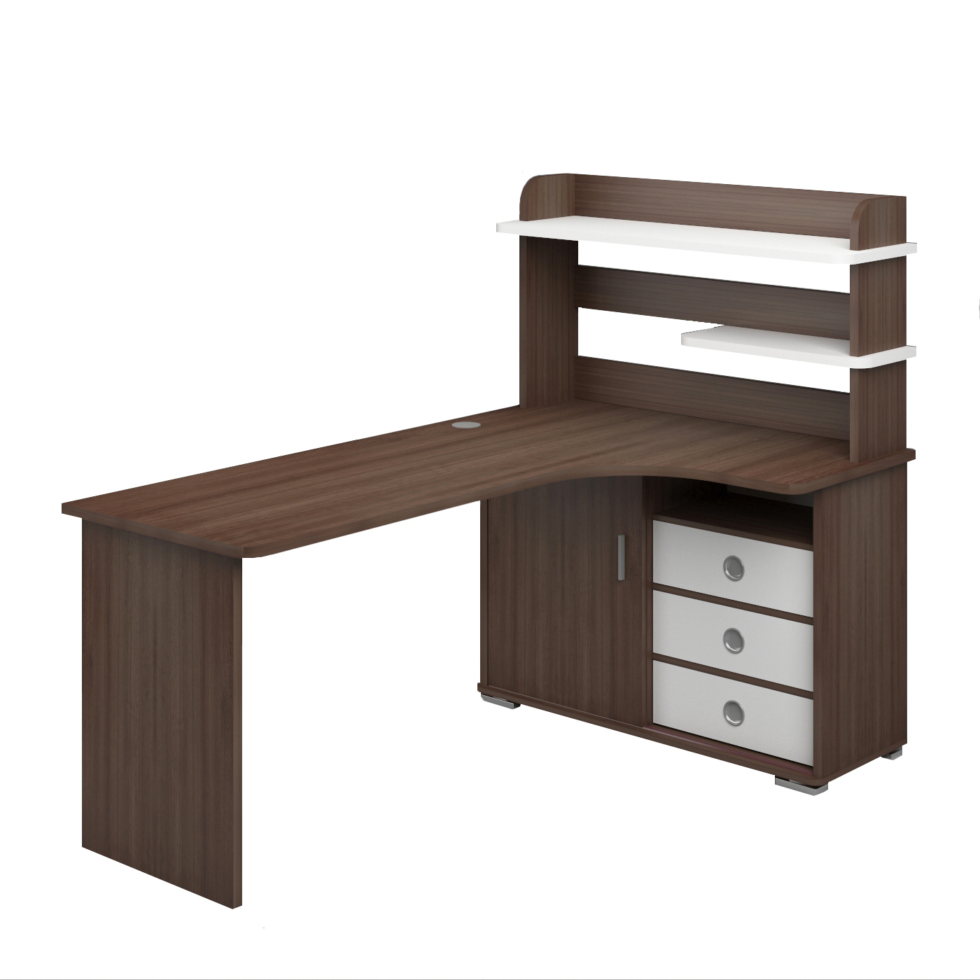 Изображение товара Стол Мэрдэс СР-185 угловой белый/ясень шимо темный