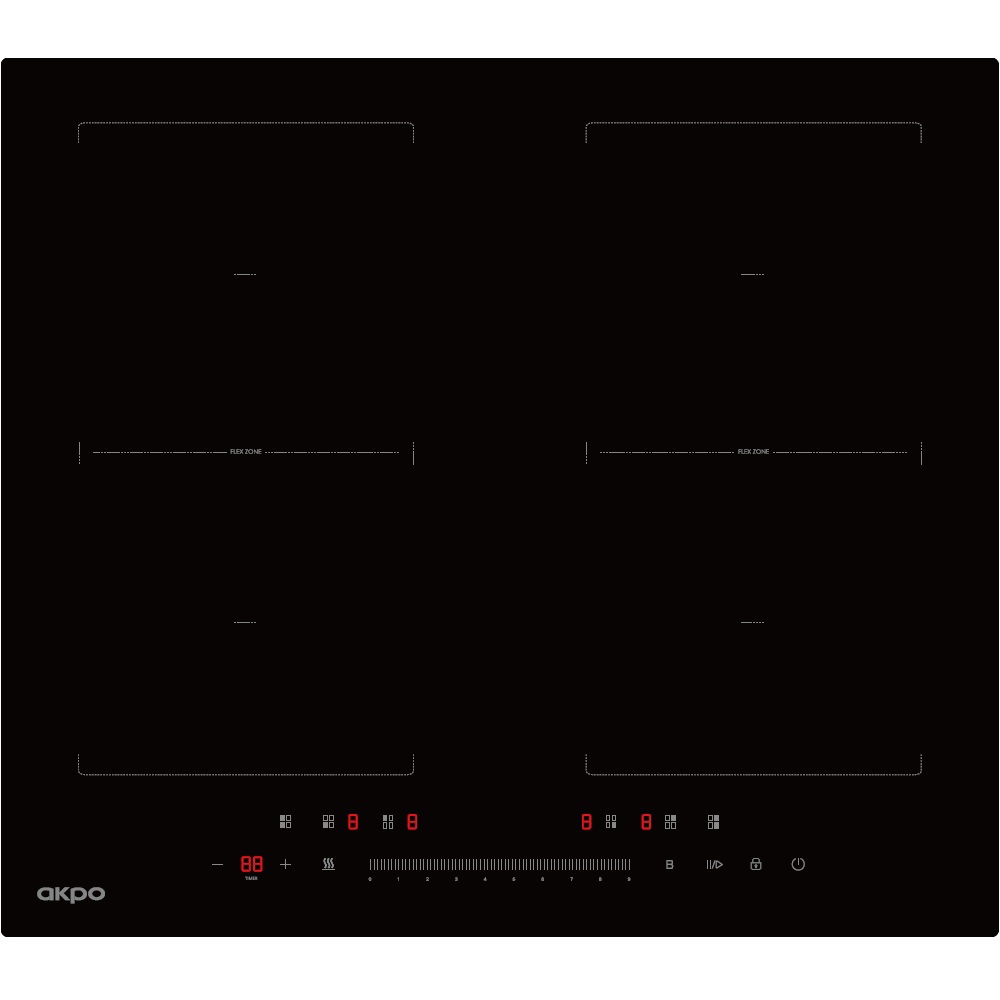 Изображение товара Индукционная варочная панель Akpo PIA 6094122FZ-2 BL 59 см 4 конфорки Черная