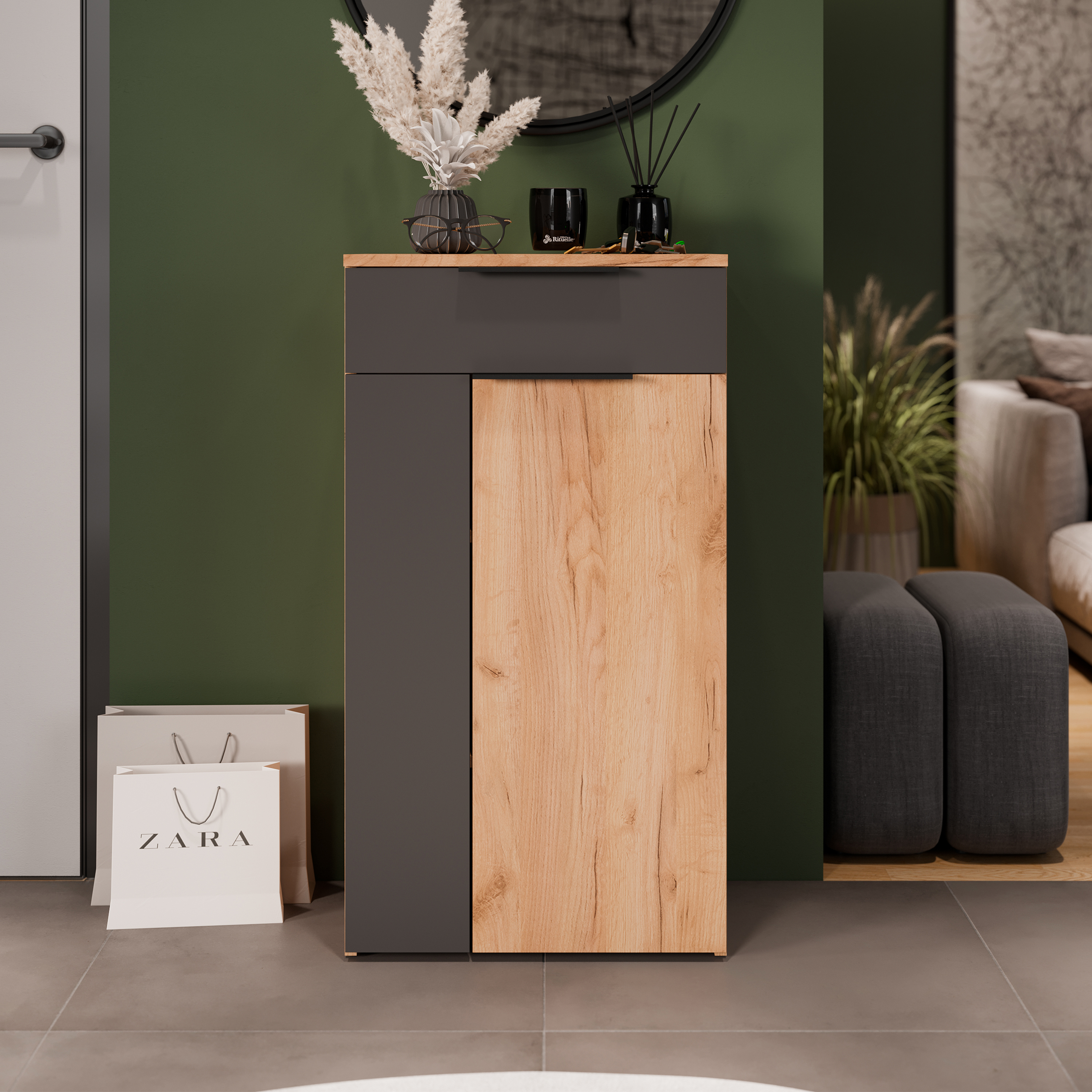 Изображение товара Стильная тумба для обуви Асти 51.2x94.4x35.8 см из ЛДСП Россия