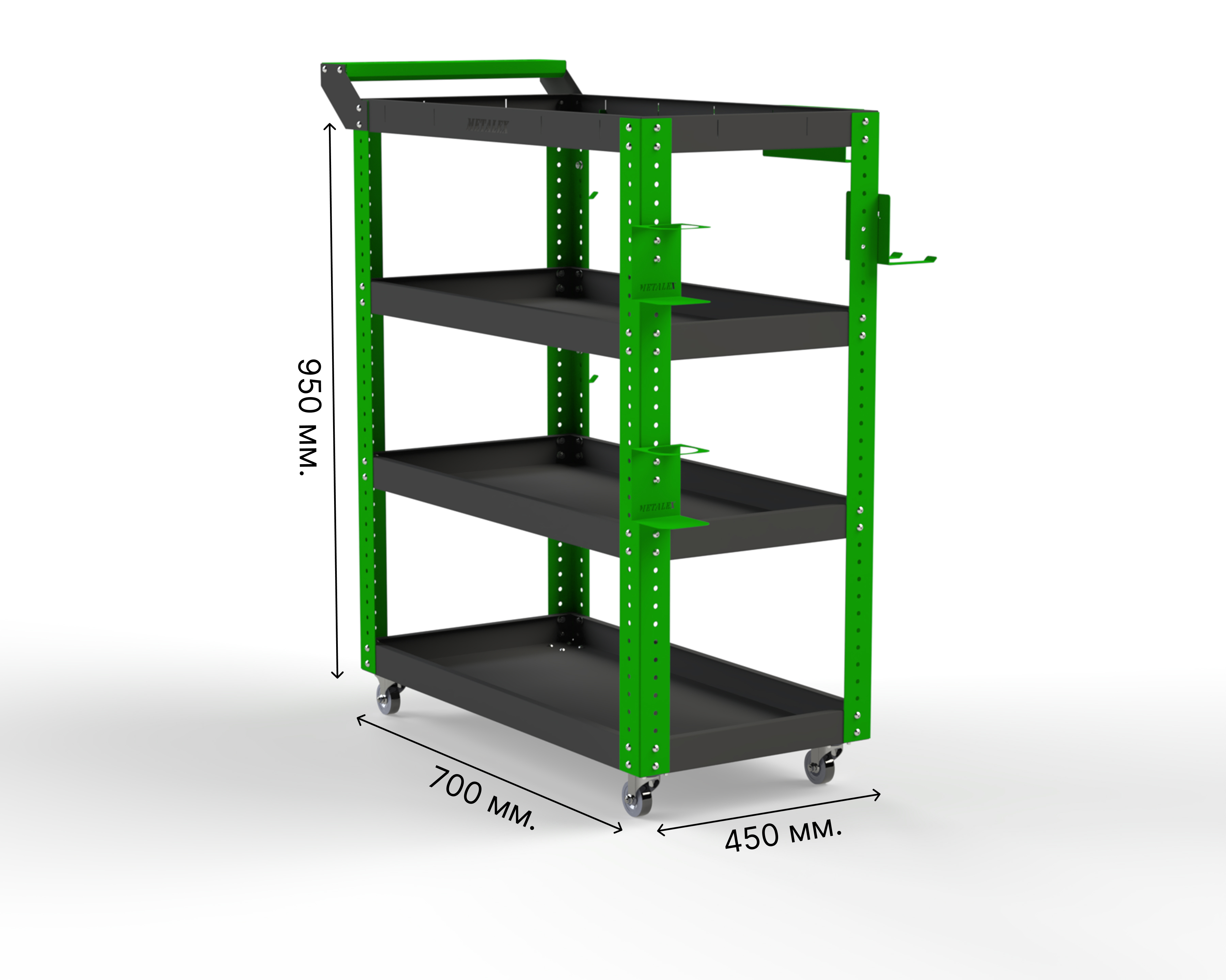 Изображение товара Тележка инструментальная Metalex Тип 1 118094 900x450x950 мм