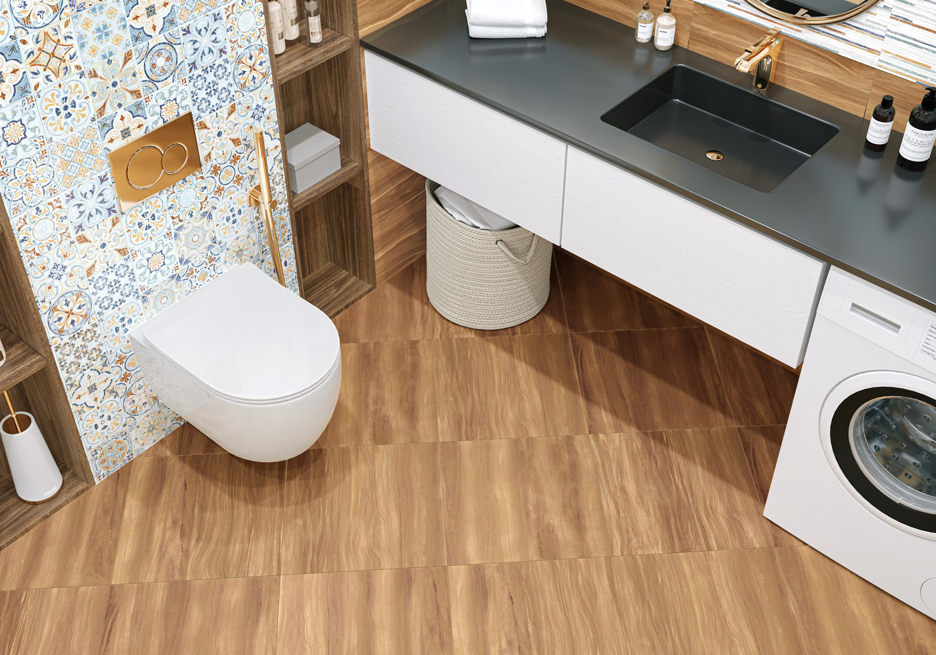 Изображение товара Керамогранит Altacera Portland WT9POT21 50x24.9см для ванной кухни коричневый