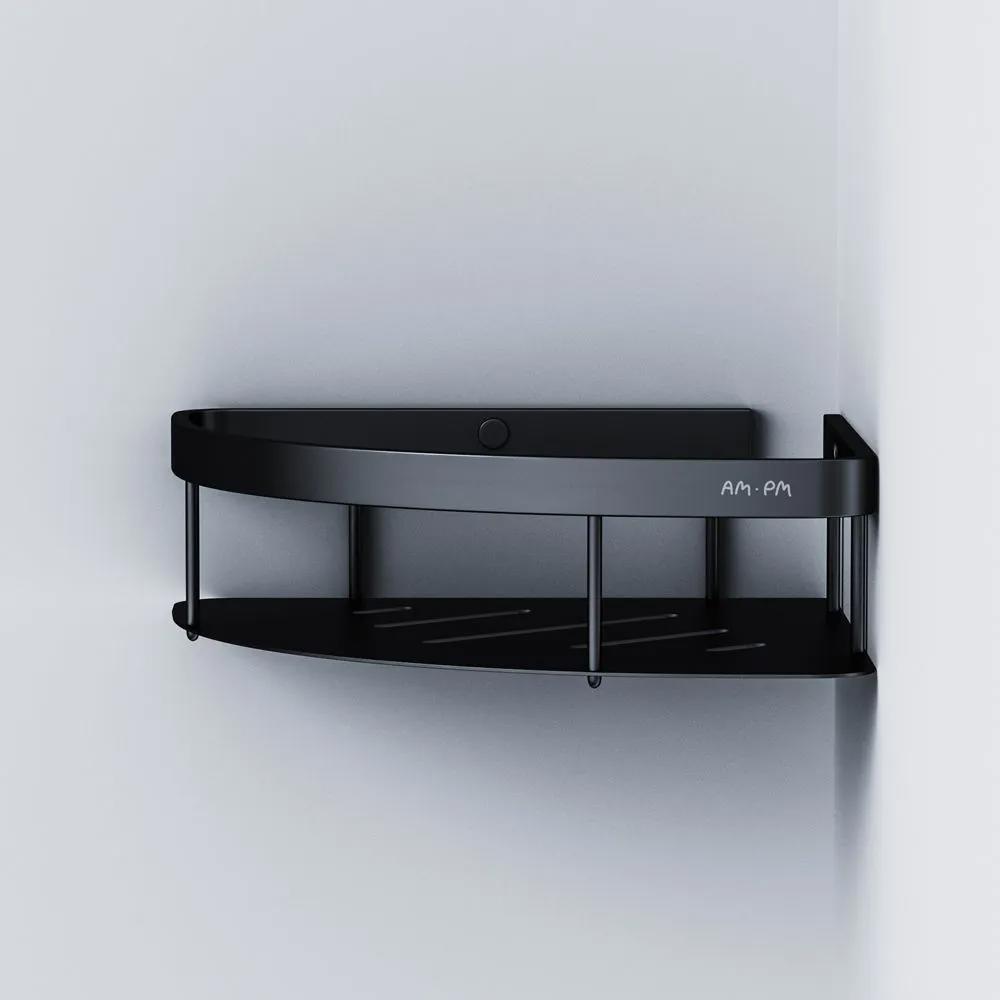 Изображение товара Угловая полка для ванной комнаты Am.pm Sense L черная матовая