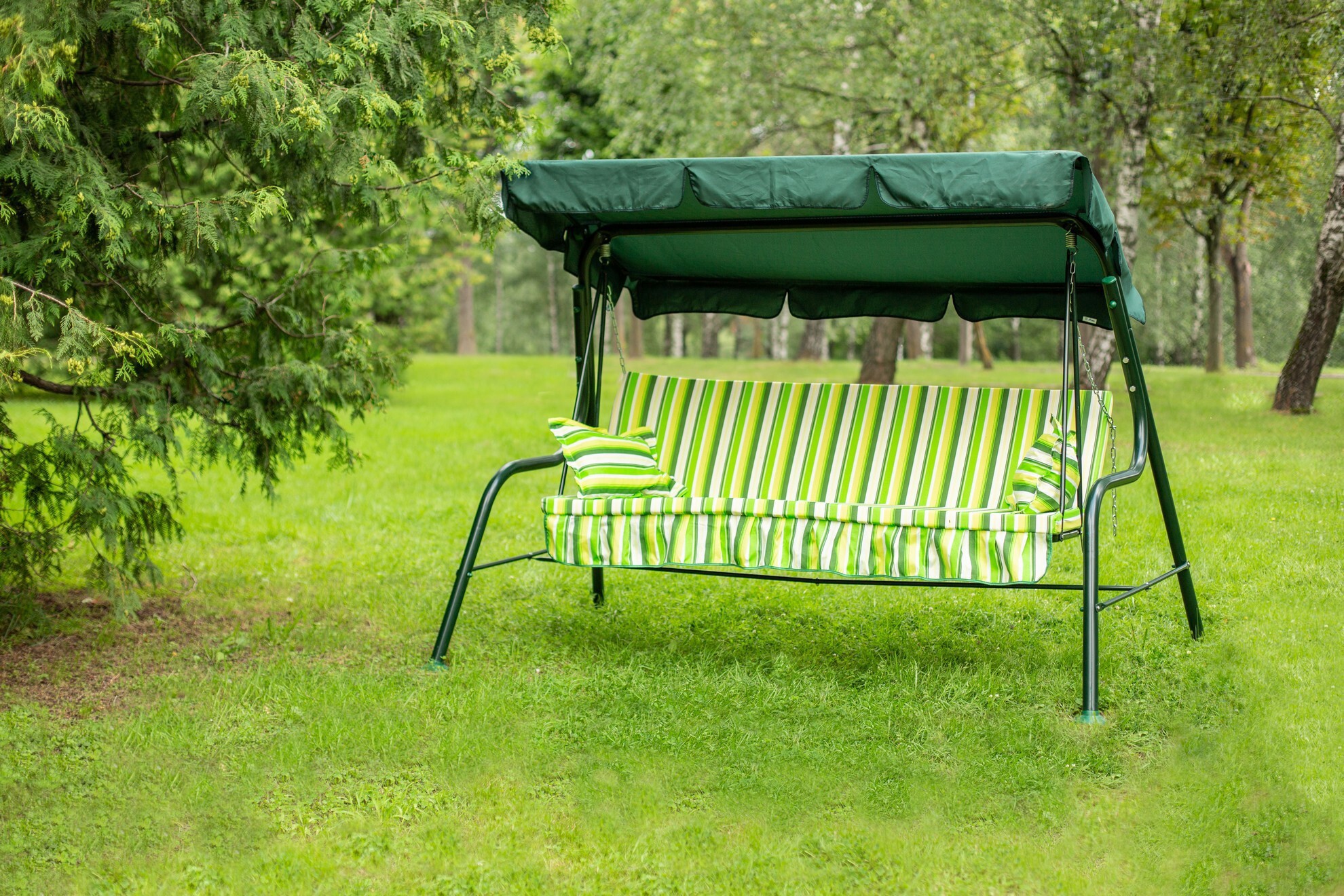 Изображение товара Качели садовые Olsa стандарт Nova 3-х местные до 210 кг зеленый