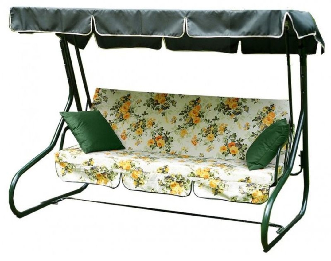 Изображение товара Качели садовые Новара Olsa с908 трехместные до 250 кг зеленый надежная конструкция