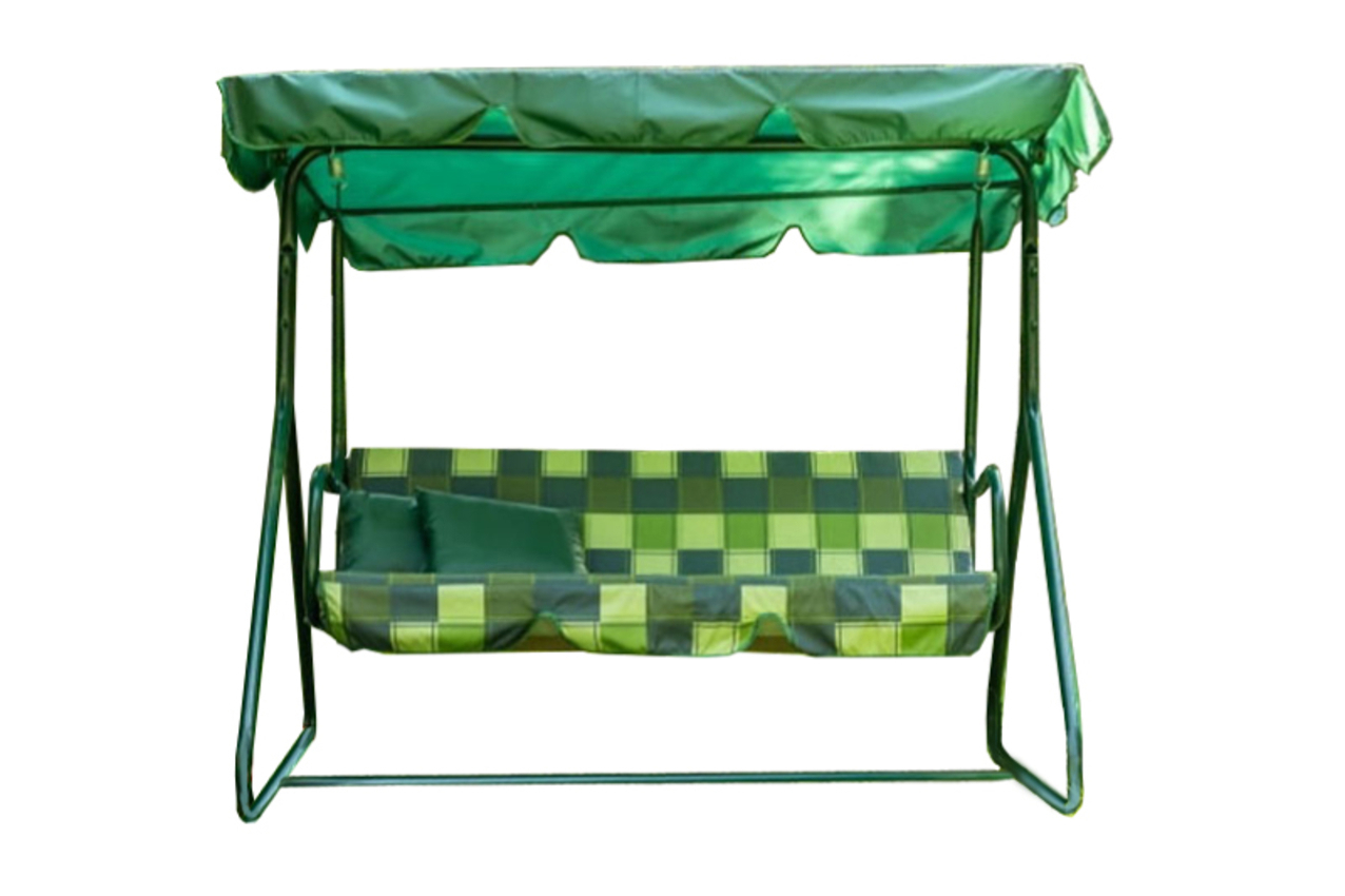 Изображение товара Качели садовые Olsa Фьюджи 3-х местные до 180 кг зеленый с тентом