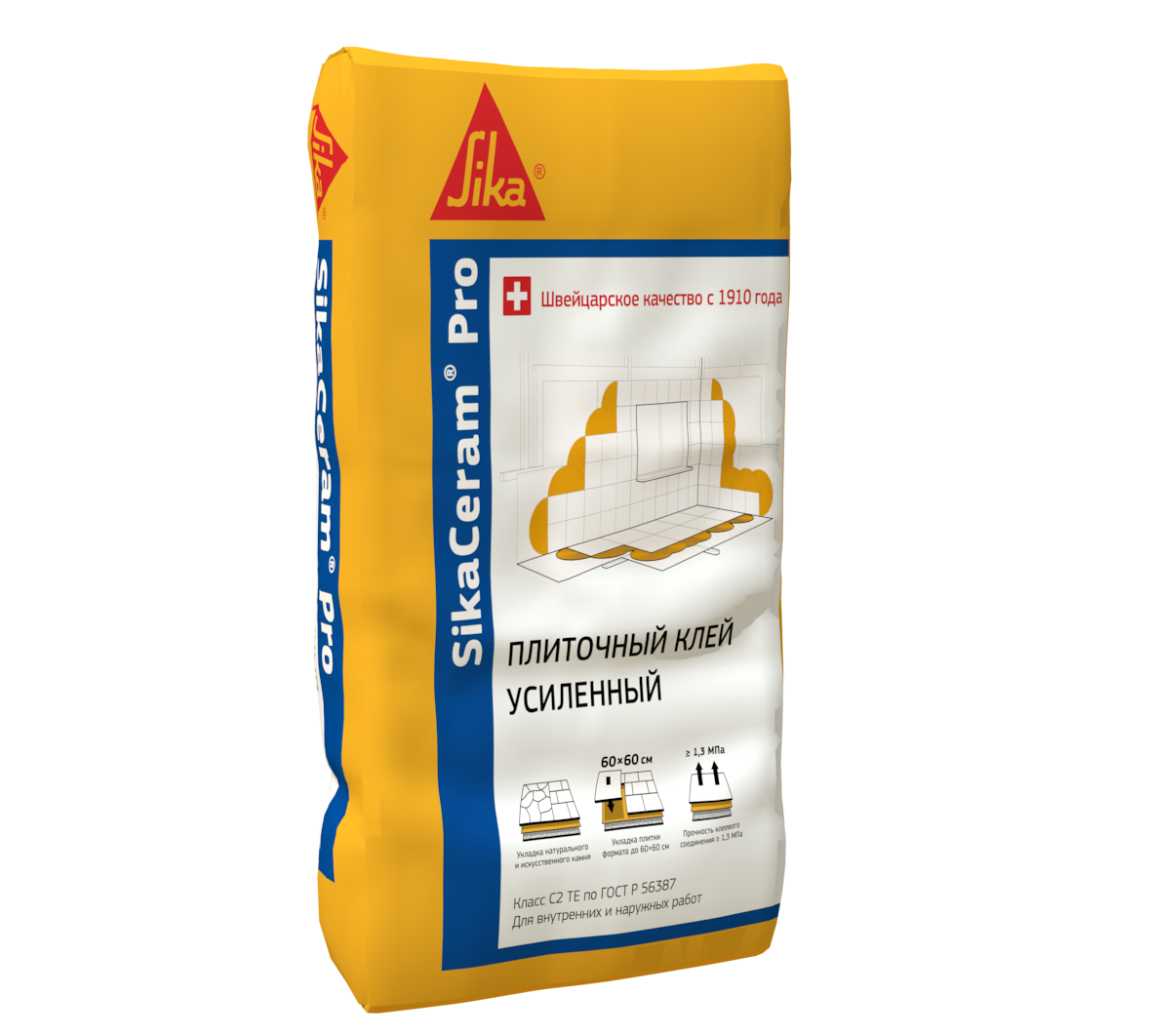 Изображение товара Цементный плиточный клей Sika Ceram Pro 602 для внутренних и наружных работ 25 кг