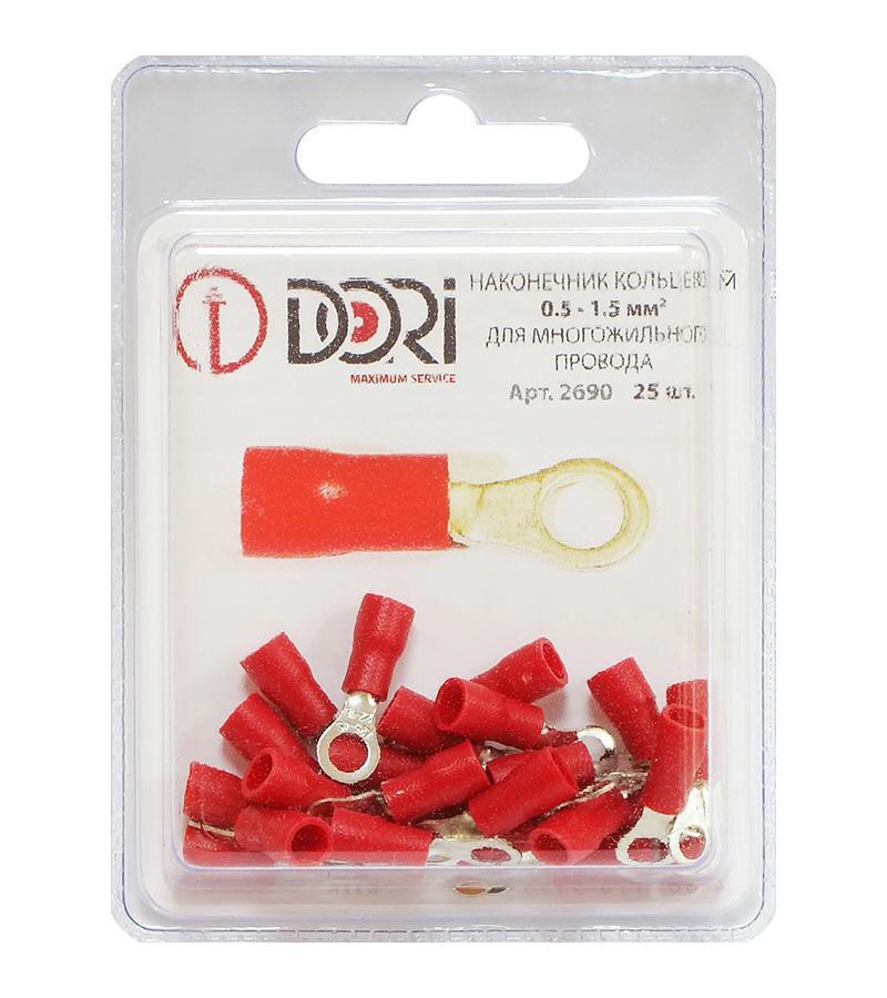 Изображение товара Наконечник кольцевой изолированный Dori НКИ 0.5-1.5 мм цвет красный 25 шт.