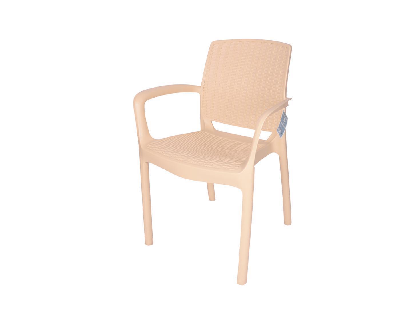 Изображение товара Стул садовый Эльфпласт Rodos 82x59 см, бежевый пластик