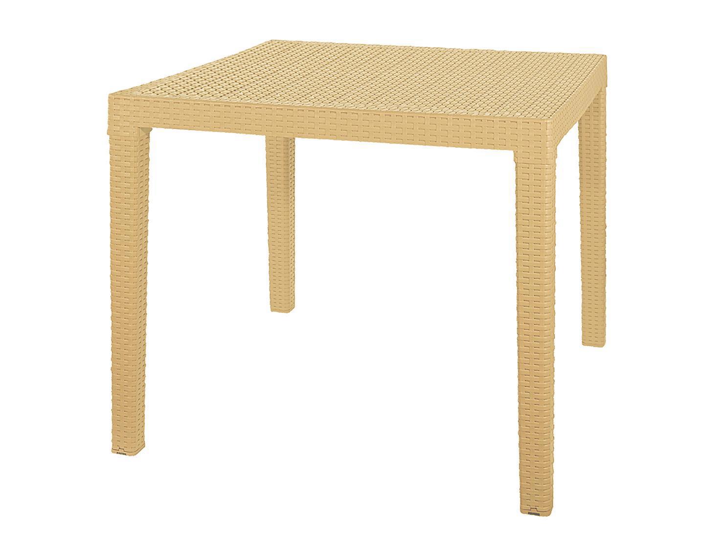 Изображение товара Складной садовый стол Эльфпласт 81.5х81.5 см бежевый пластик Россия