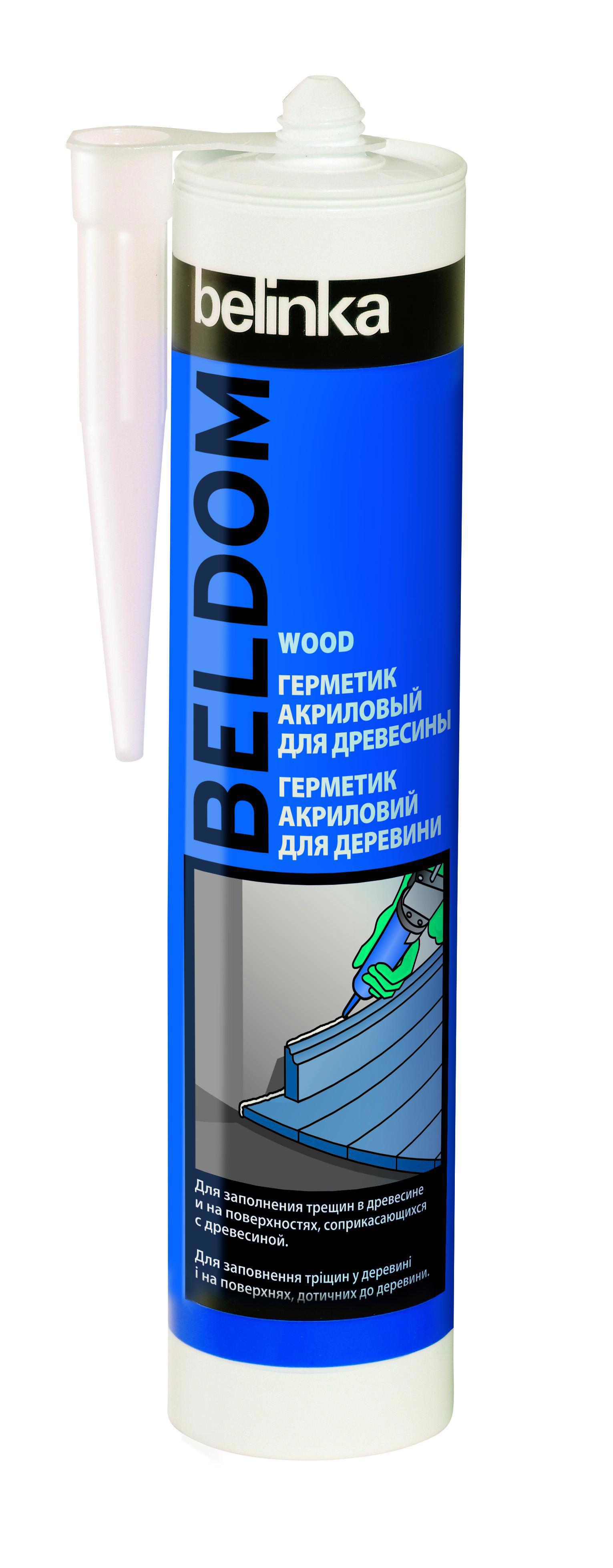 Изображение товара Герметик акриловый Belinka для паркета Beldom Wood 300 мл Вишня водоотверждаемый