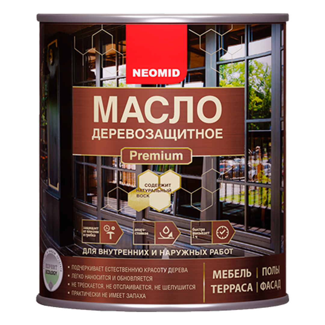 Изображение товара Масло для дерева NEOMID Premium красное дерево 0. 75 л - надежная защита и подчеркивание красоты дер