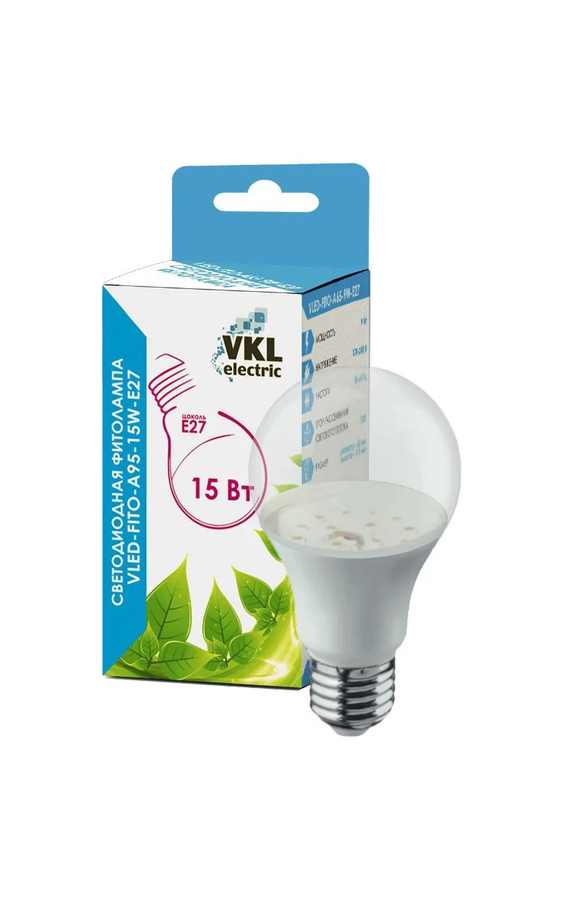 Изображение товара Фитолампа светодиодная VKL ELECTRIC Е27 красно-синяя для растений Изображение товара Фитолампа светодиодная VKL ELECTRIC Е27 красно-синяя для растений