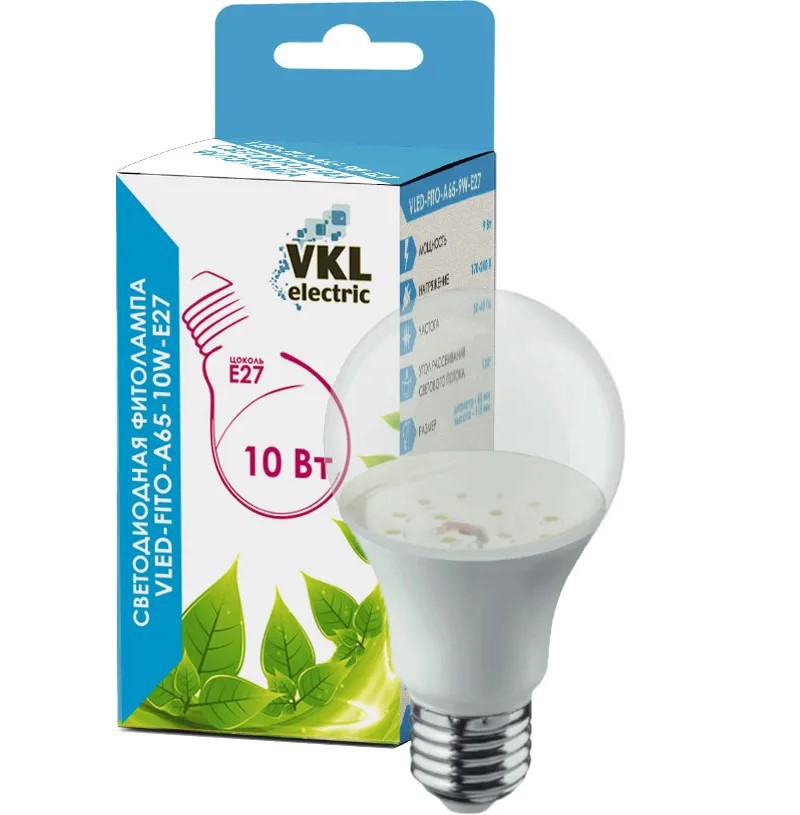 Изображение товара Фитолампа светодиодная VKL ELECTRIC 1155781 Е27 груша красно-синего спектра для комнатных растений и рассады Изображение товара Фитолампа светодиодная VKL ELECTRIC 1155781 Е27 груша красно-синего спектра для комнатных растений и рассады