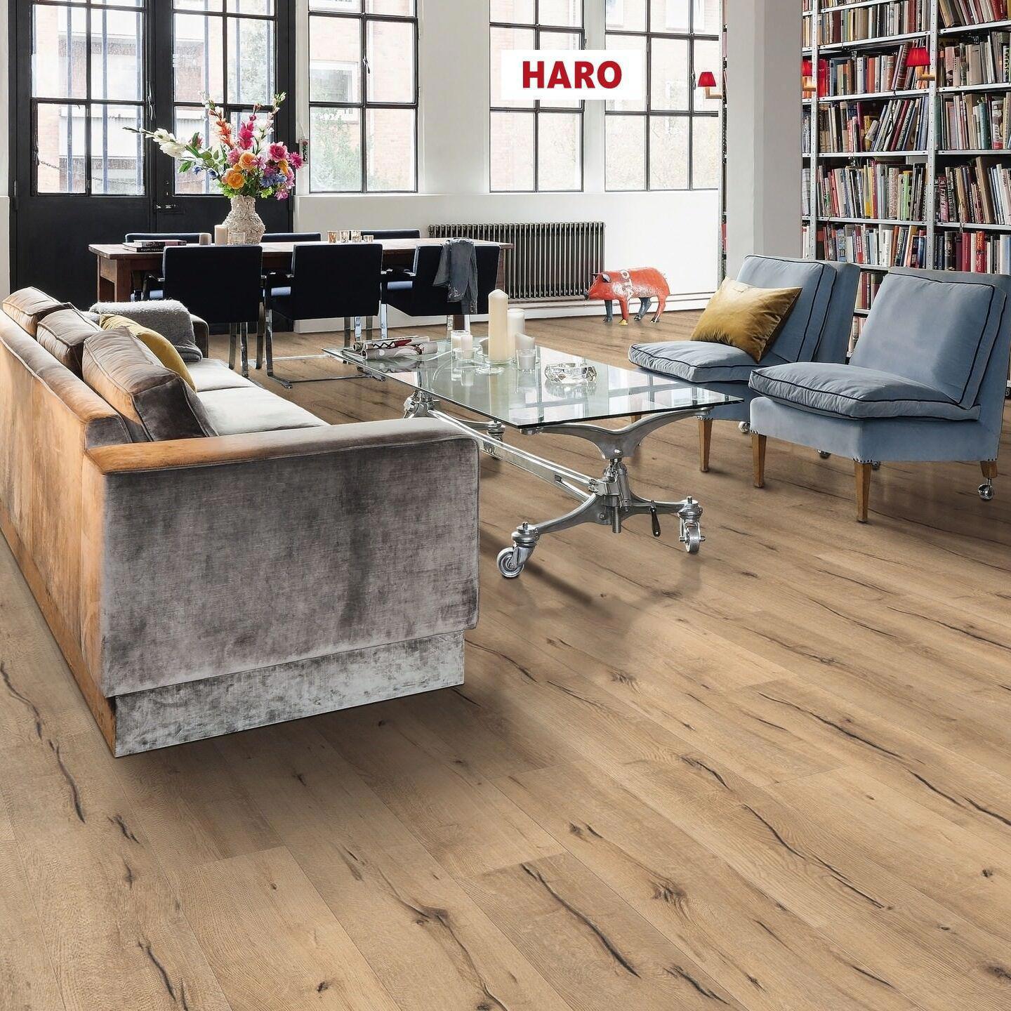 Изображение товара Ламинат Haro Дуб Италика Крем 32 класс водостойкий 7 мм с фаской 2.22 м² Германия