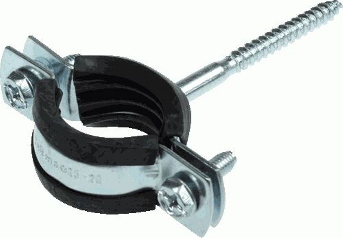 Изображение товара Хомут оцинкованный TeRma с резиновым уплотнителем 1/2" 20-24 мм с шурупом