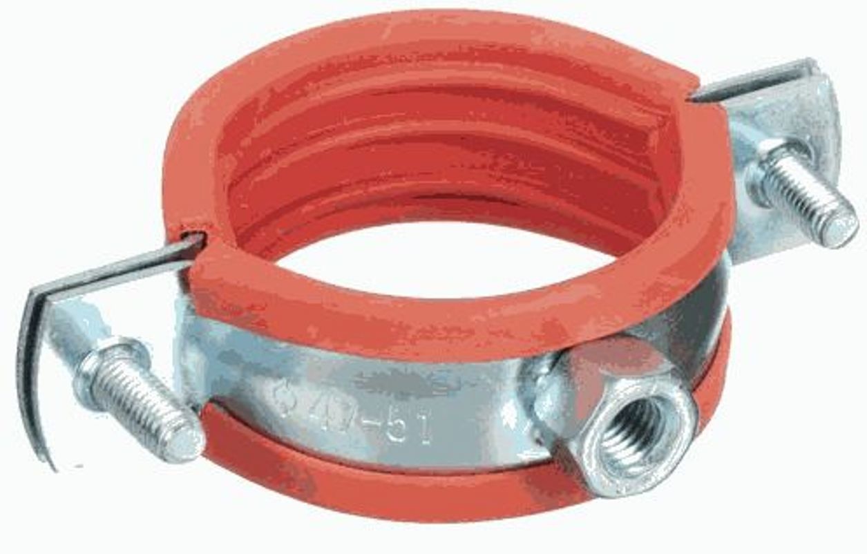 Изображение товара Хомут усиленный оцинкованный TeRma с резиновым уплотнителем 11/4" 38-43мм с гайкой М8 Heavy