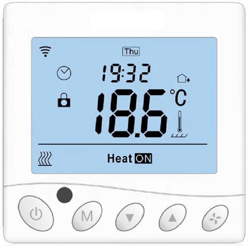 Изображение товара Терморегулятор для теплого пола Grand Meyer W350 электронный программируемый с Wi-Fi цвет белый