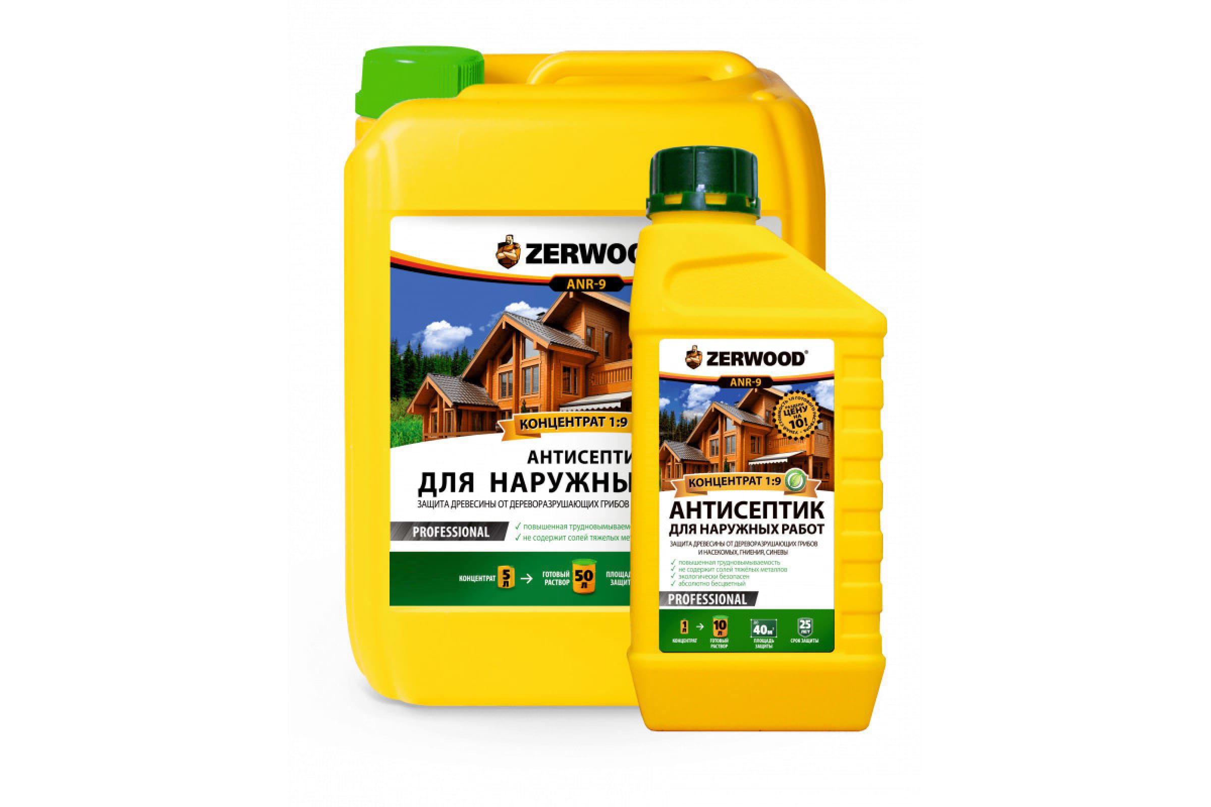 Изображение товара Антисептик для наружных работ ZERWOOD ANR-9 1 л