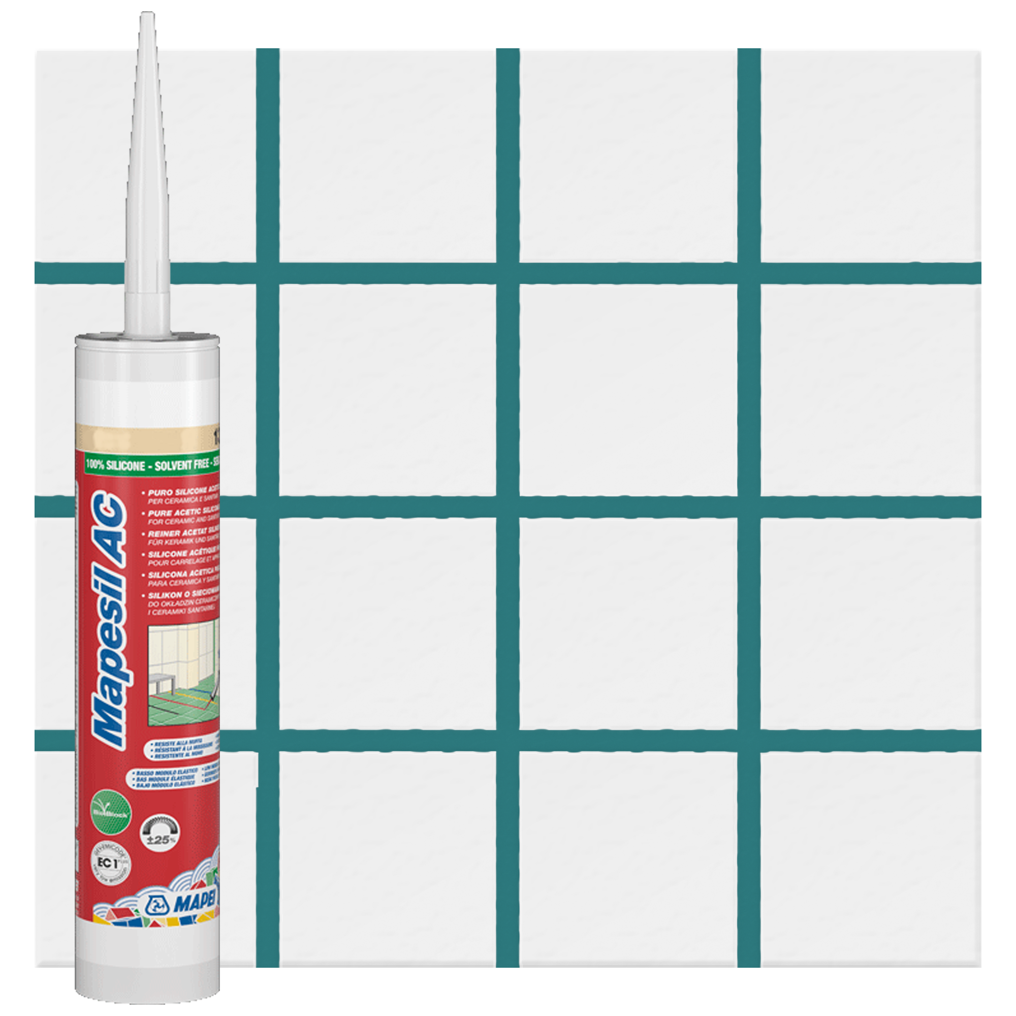 Изображение товара Силиконовый герметик Mapei Mapesil AC 171 Бирюзовый 310 мл