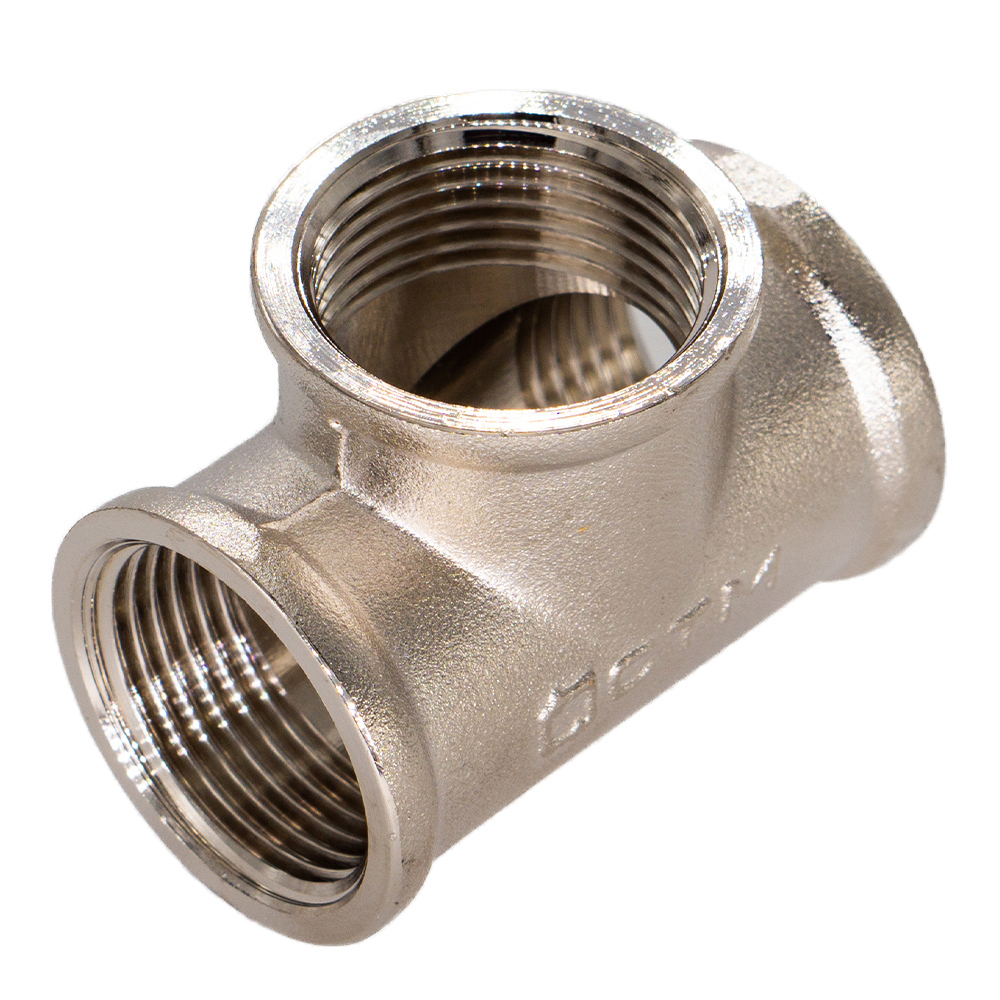 Изображение товара Тройник 1/2" латунь никелированный для систем горячего водоснабжения