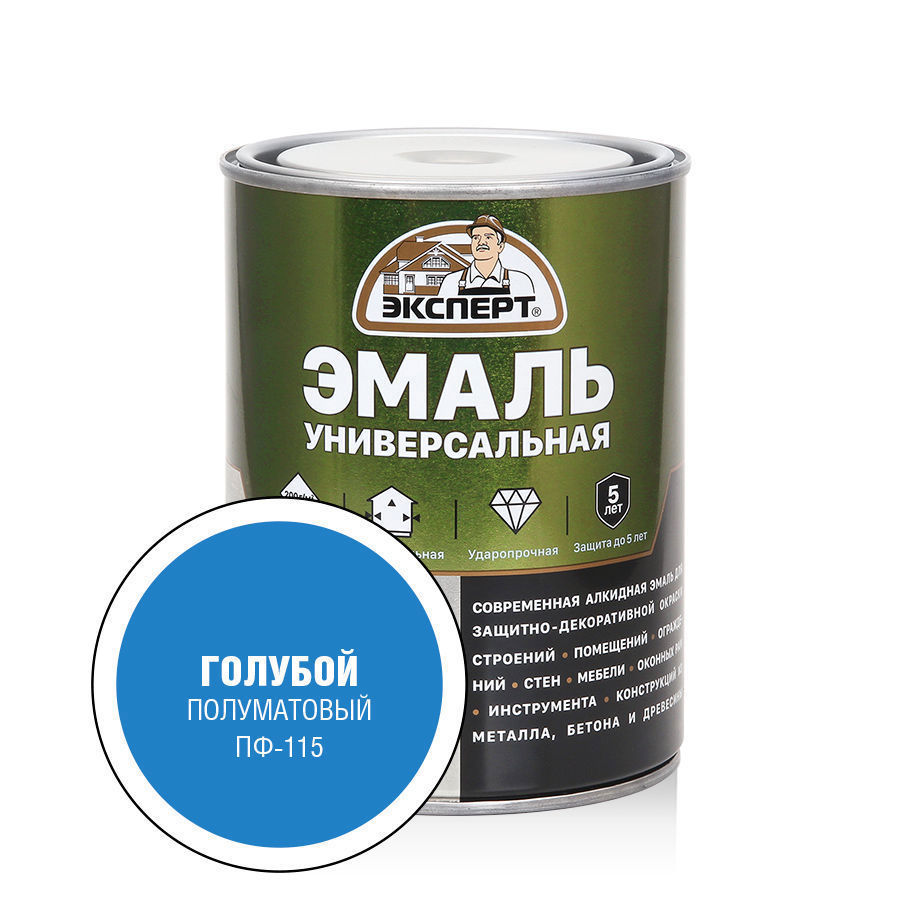 Изображение товара Эмаль ЭКСПЕРТ 30486 полуматовый цвет голубой 0.8 кг