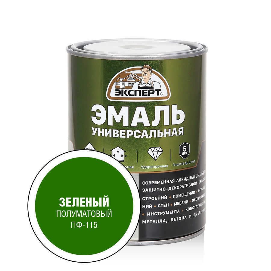 Изображение товара Эмаль ЭКСПЕРТ 30487 полуматовый цвет зеленый 0.8 кг