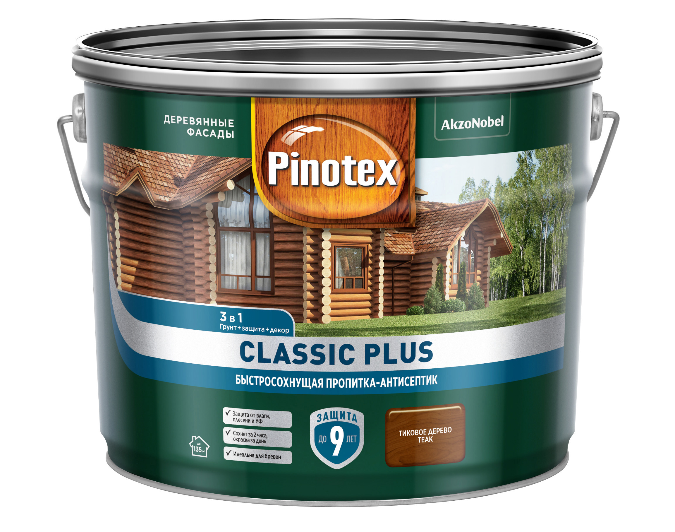 Изображение товара Пропитка древесины PINOTEX 0С 00025067 полуматовый тик 9 л