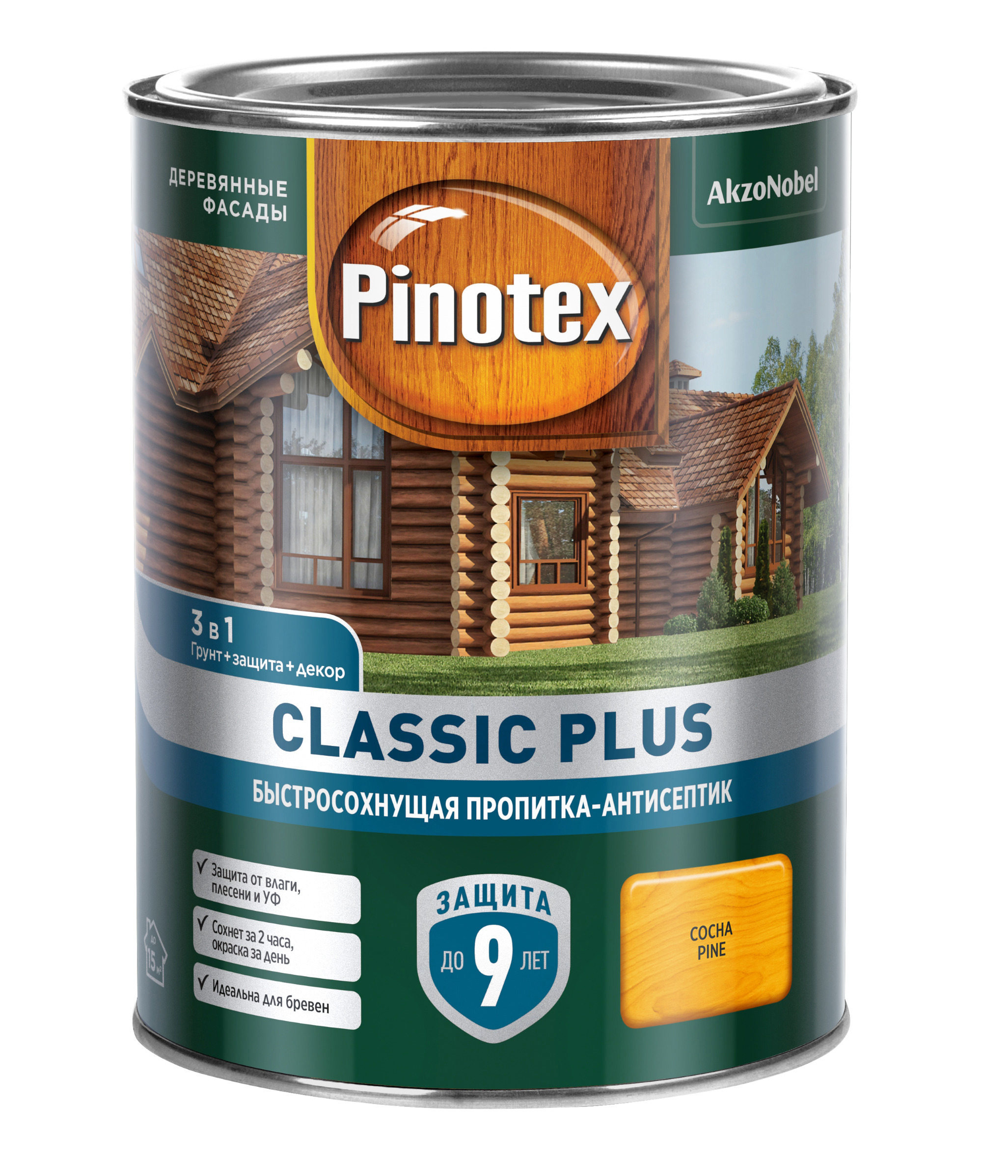 Изображение товара Пропитка для древесины PINOTEX сосна 0.9л полуматовая защитная и декоративная