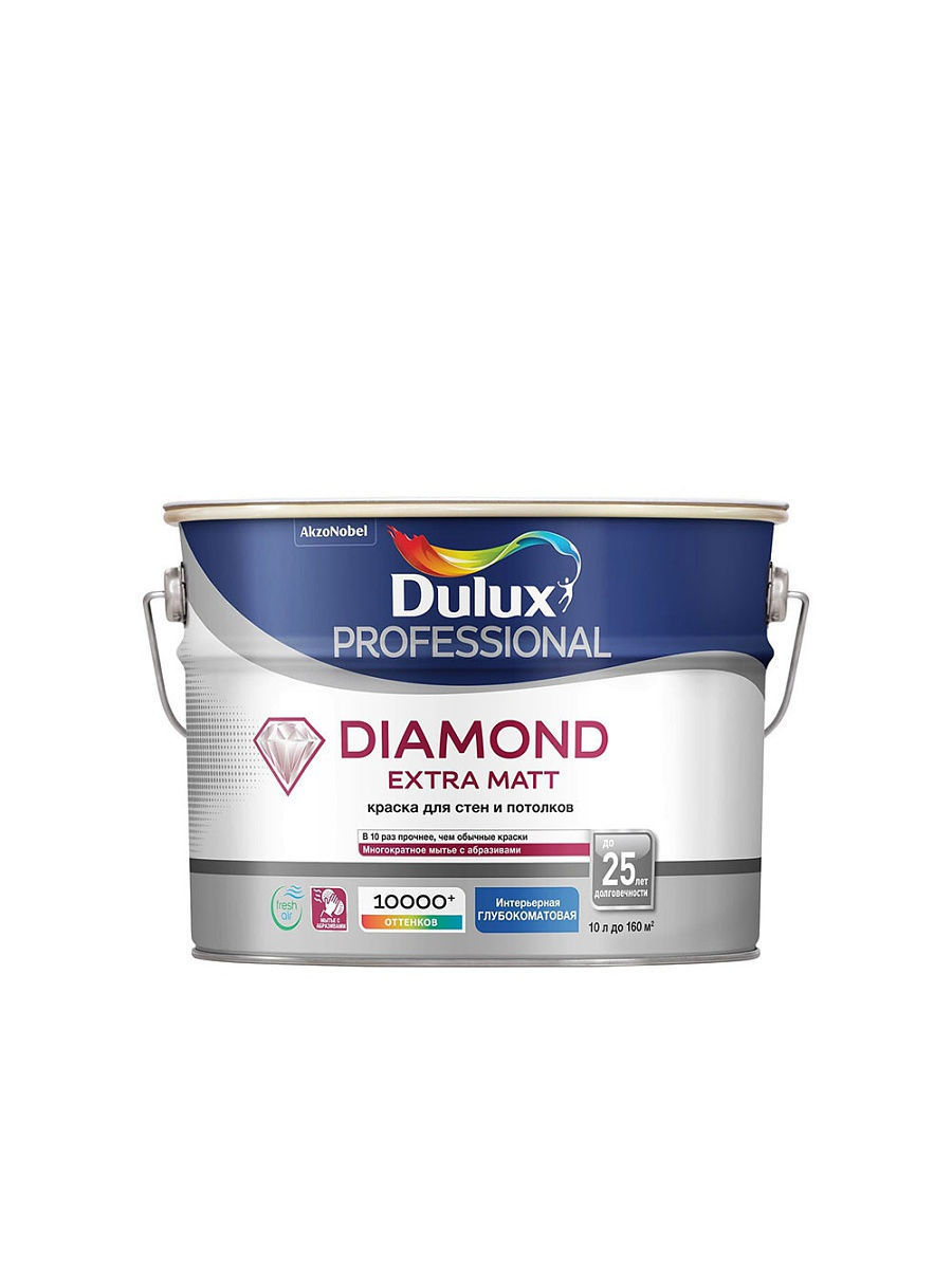 Изображение товара Краска DULUX Diamond Extra Matt 0С-00011266 цвет белый 10 л