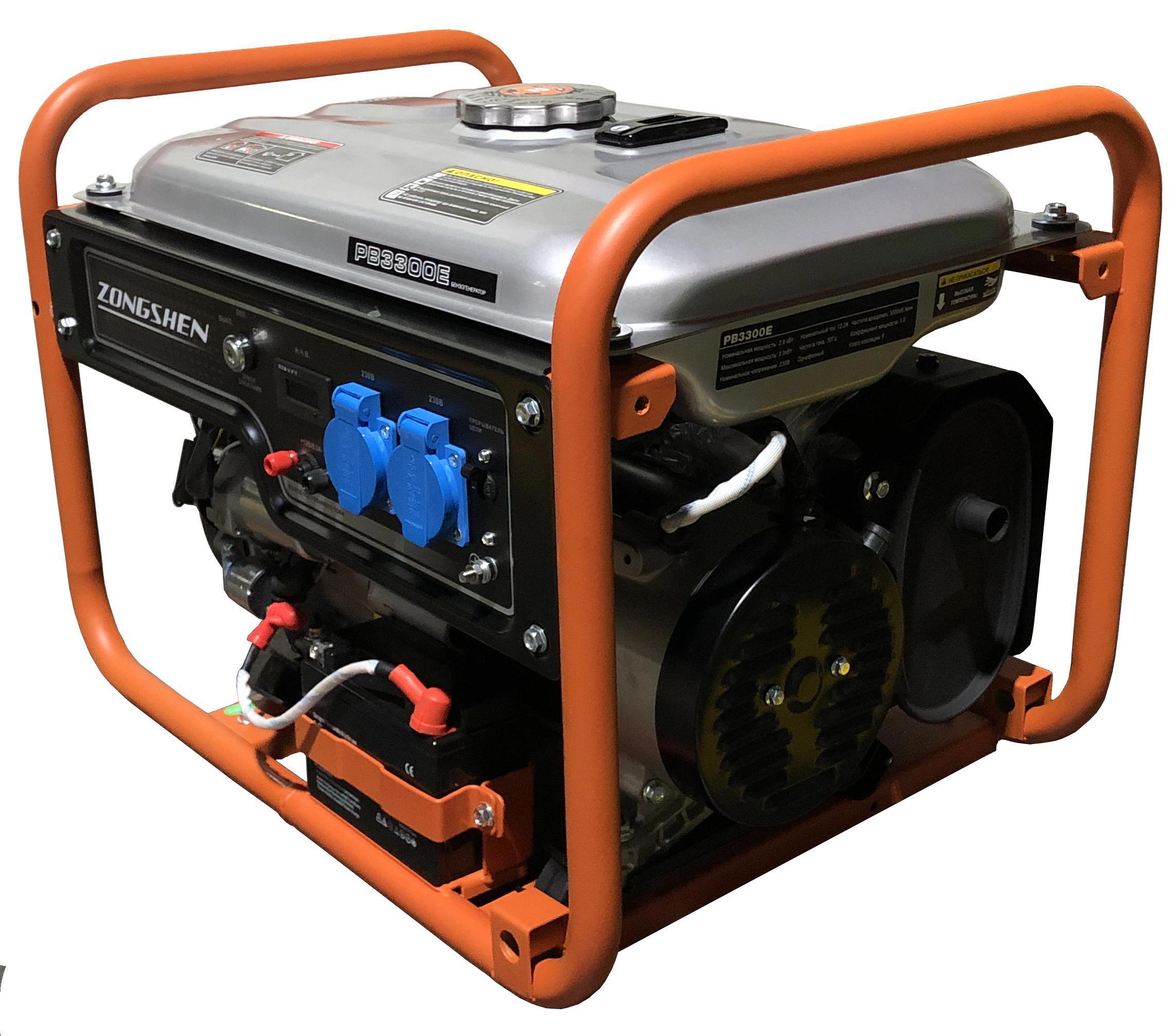 Изображение товара Генератор бензиновый Zongshen PB 3300 E мощностью 3 кВт с электрозапуском